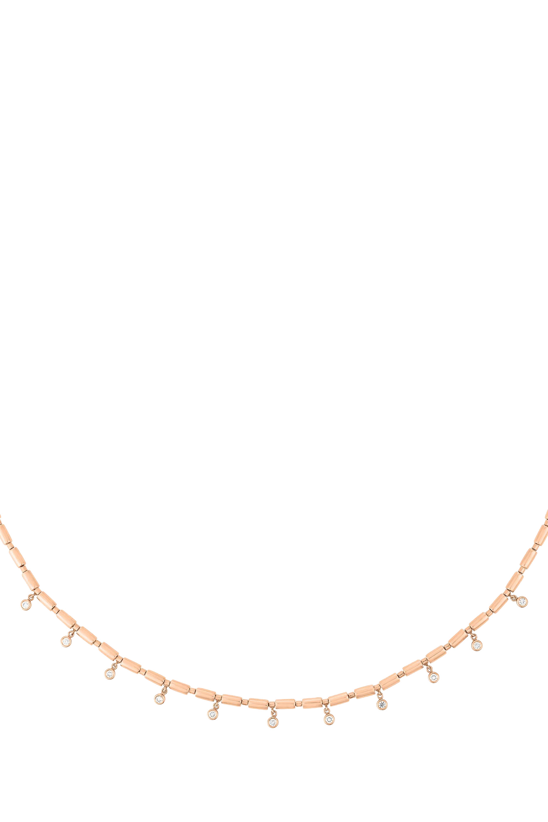 Nile Iteru Scattered Necklace, 18k Rose Gold & Dimaonds