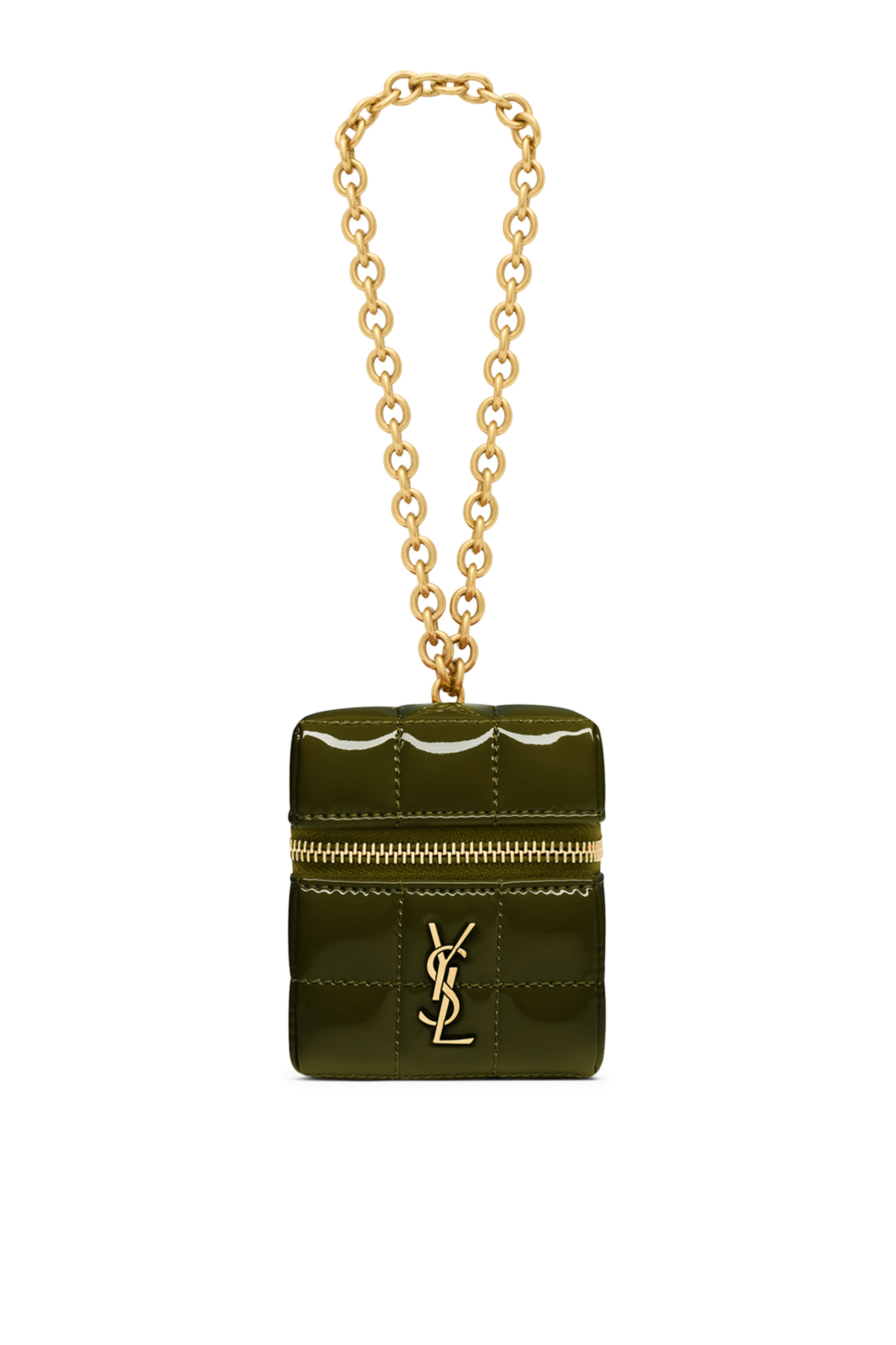 Cassandre Matelassé Carré Mini Cube in Patent Leather