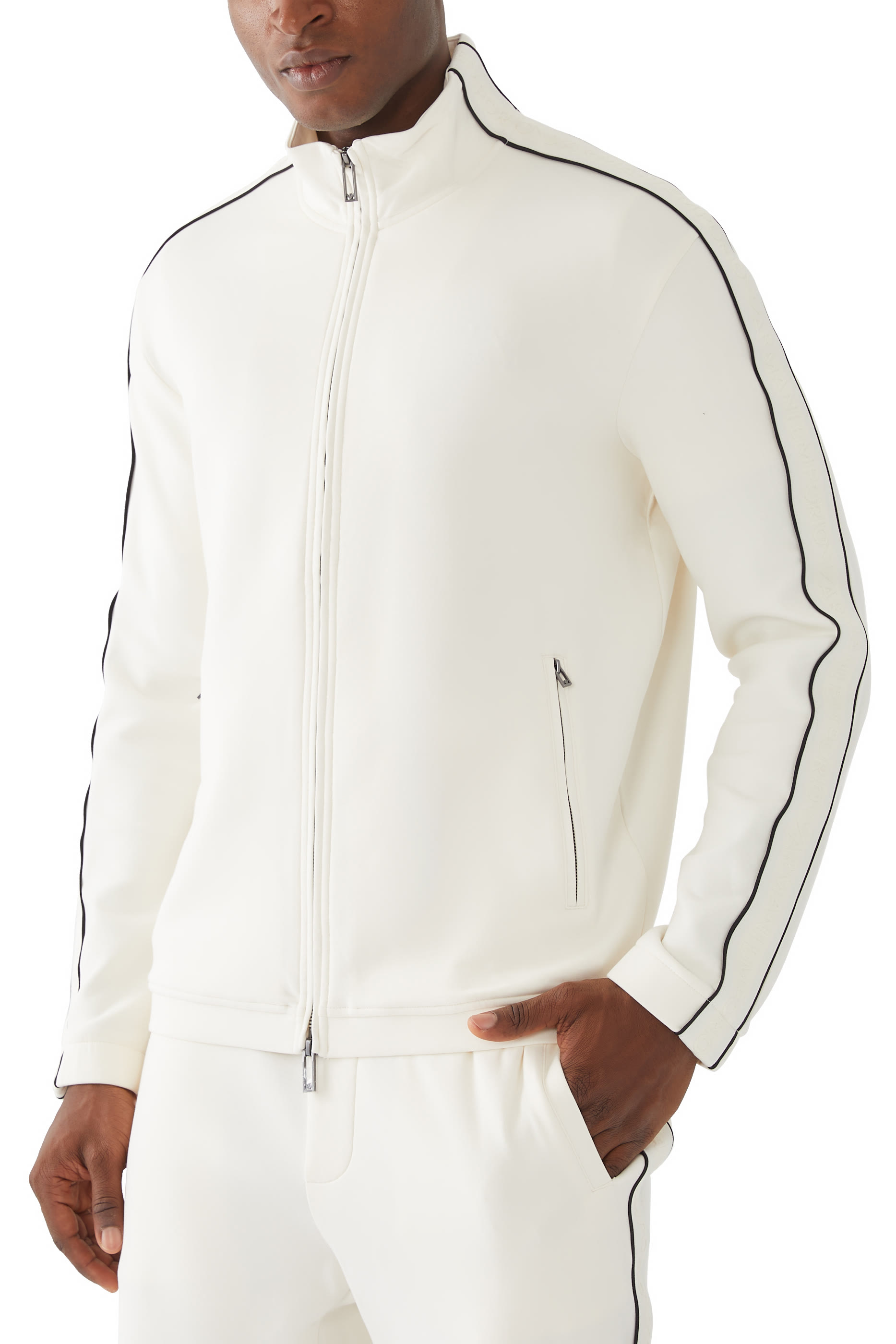 Logo Tape Double-Jersey Zip Sweatshirt