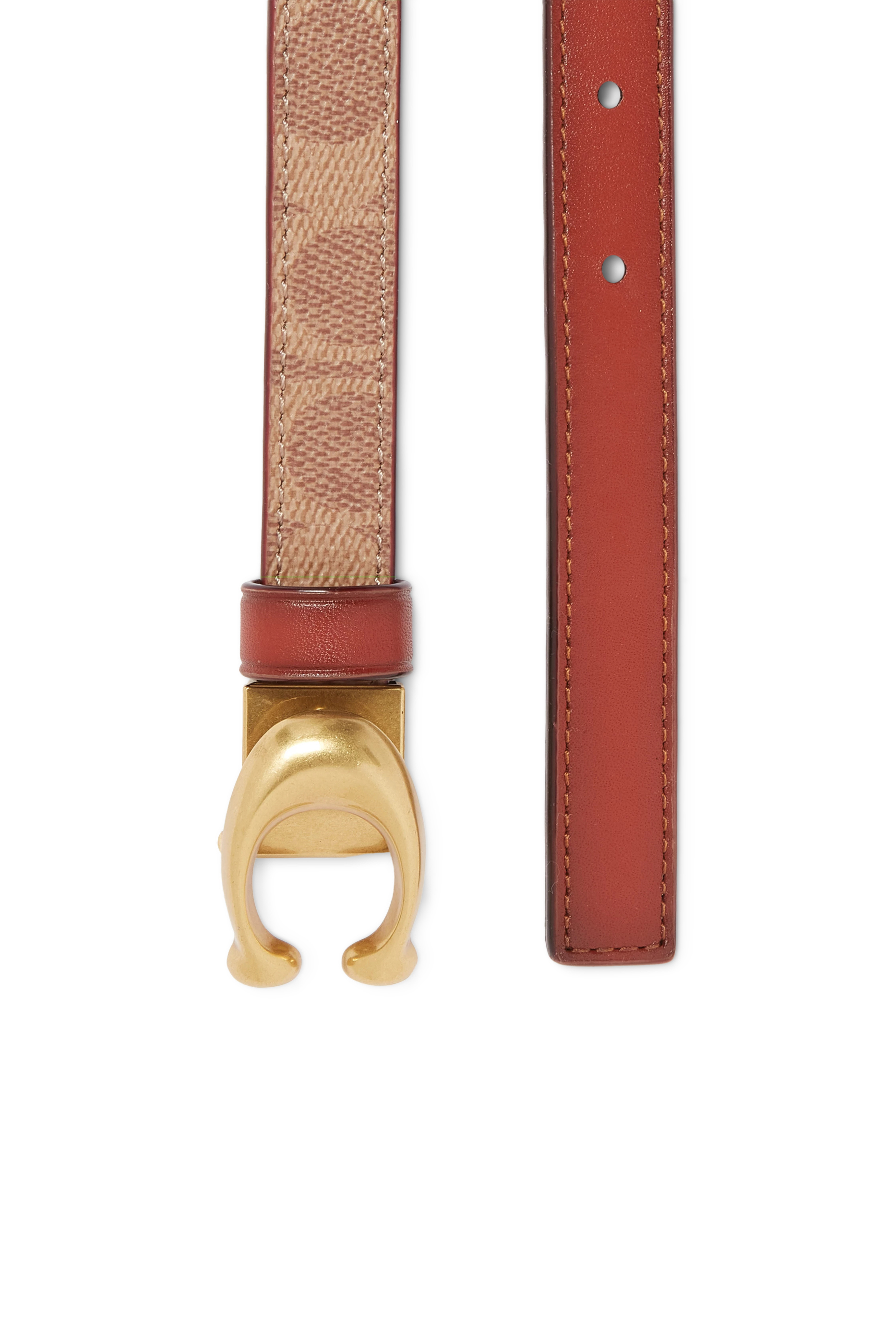 Sculpted Signature Buckle Reversible Belt