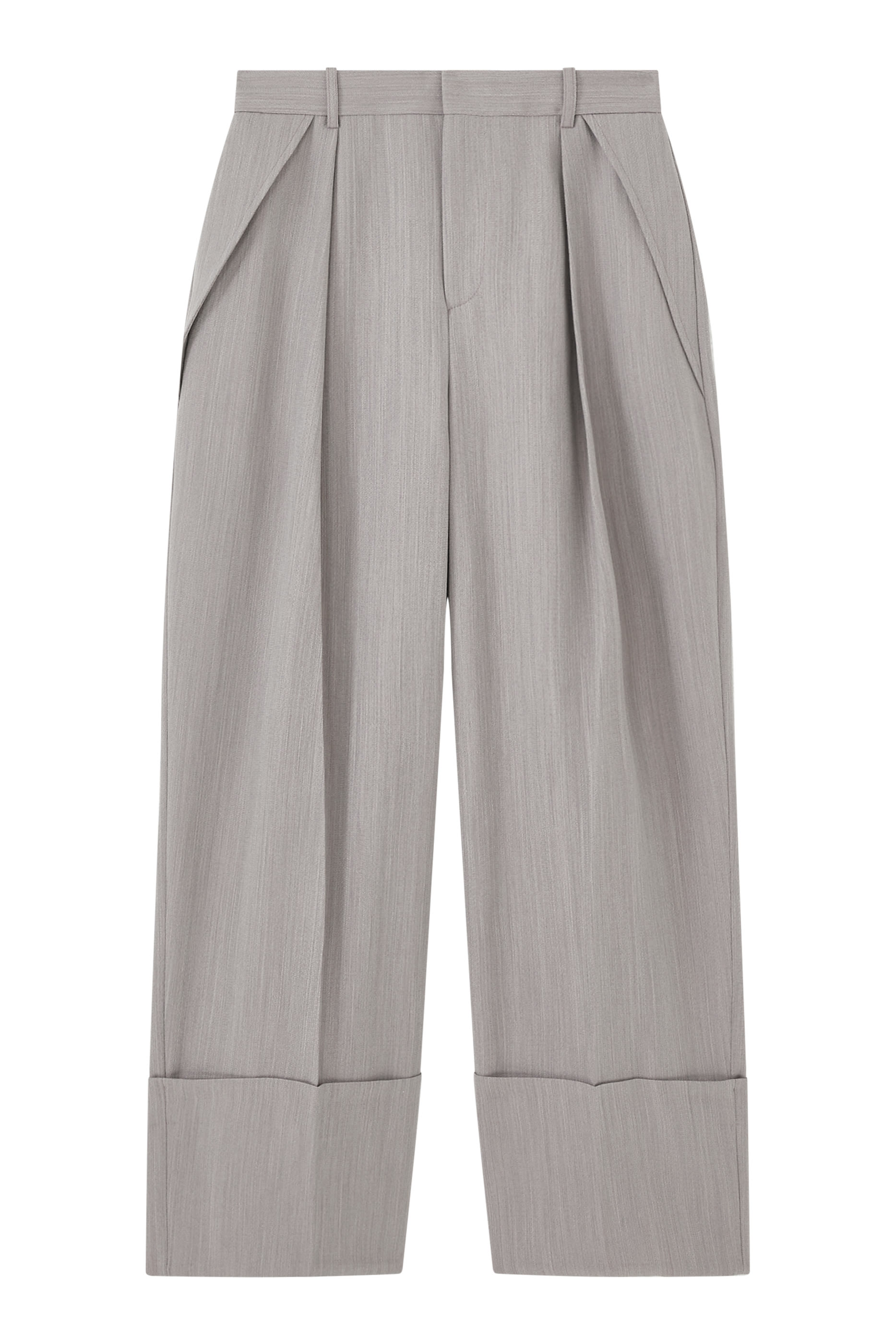 Wide Leg Turn-Up Trouser