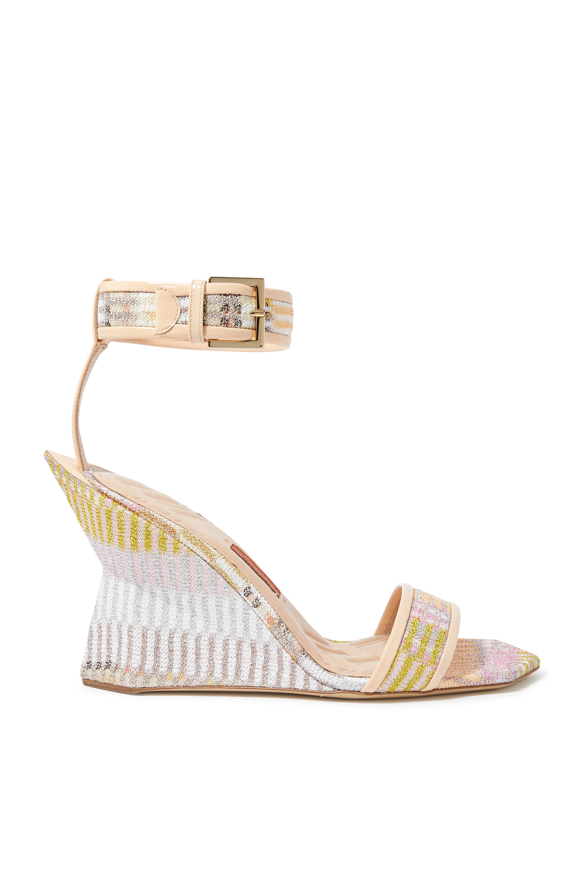 Nina Geometric Raschel Lame Wedge