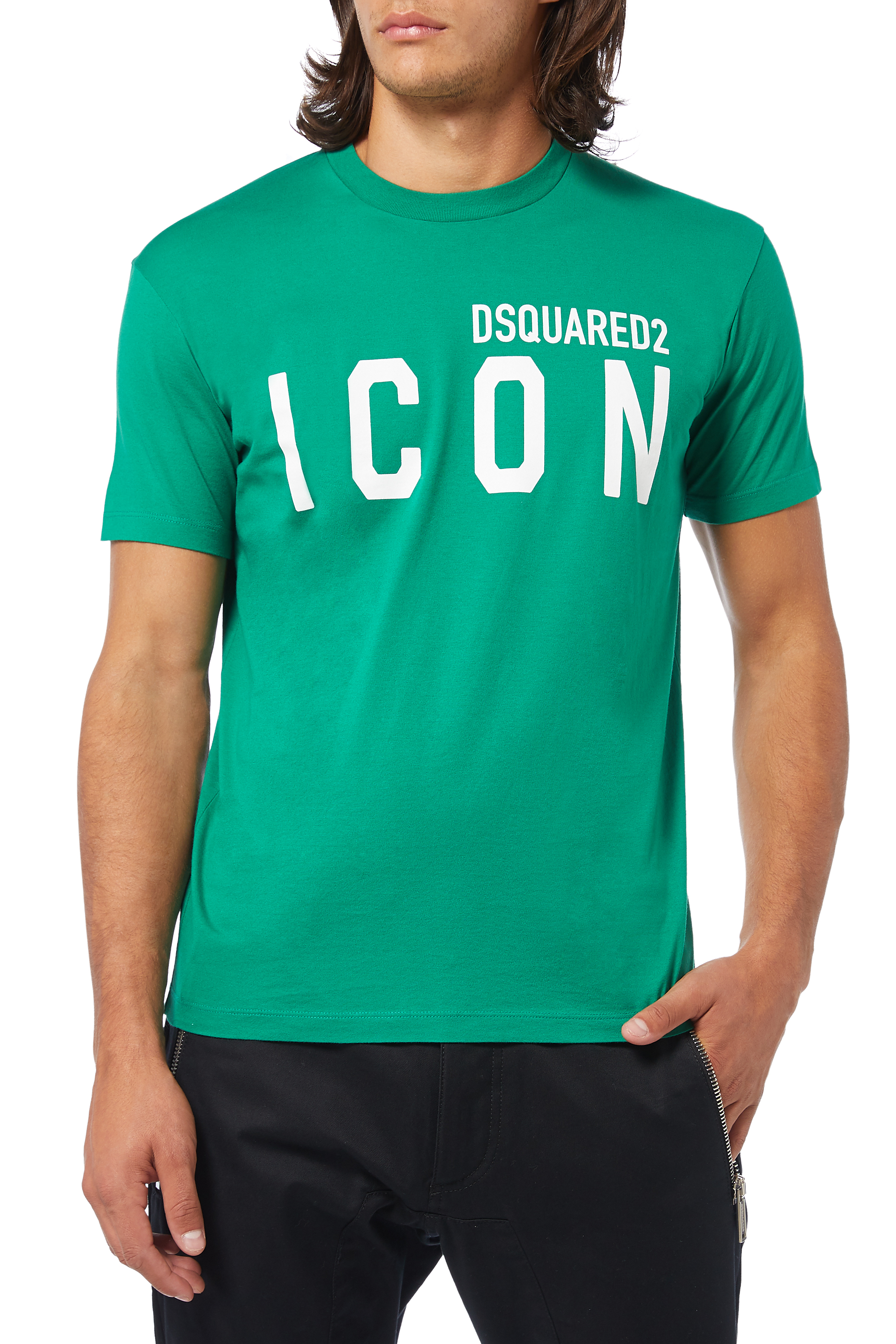 Buy Green Dsquared Icon Print T-Shirt - Mens for AED 410.00 Sale ...
