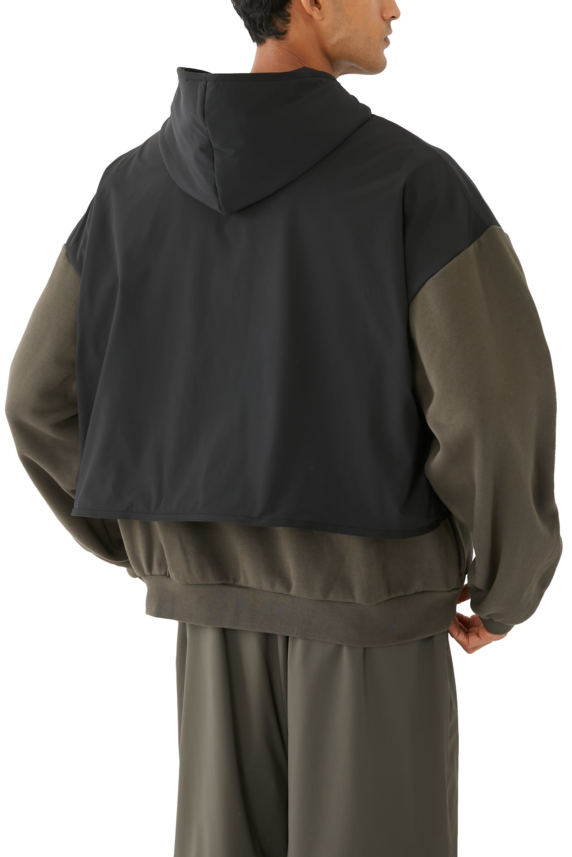 Nylon Fleece Hooded Sweater