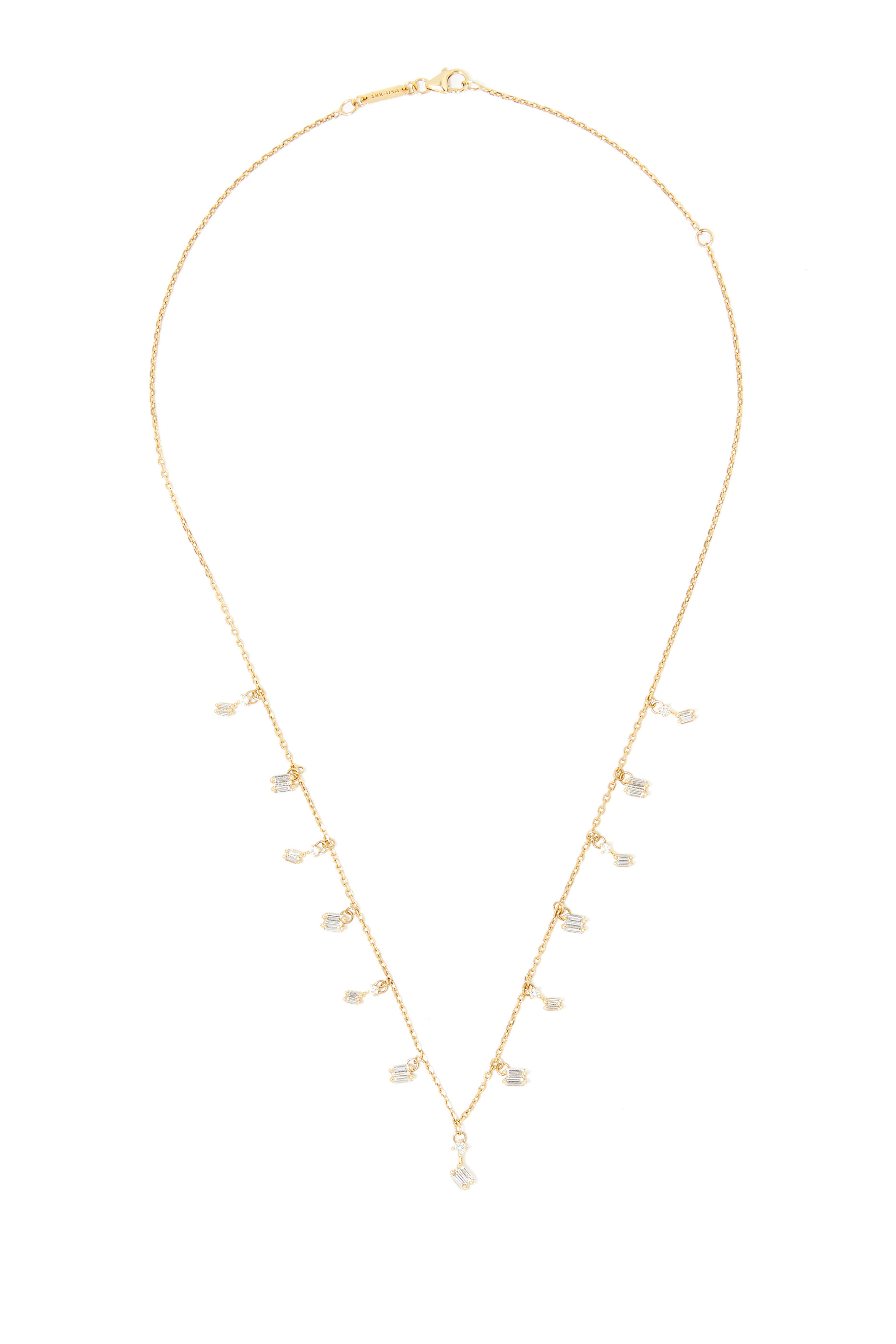 Fireworks Diamond Baguette Cascading Necklace