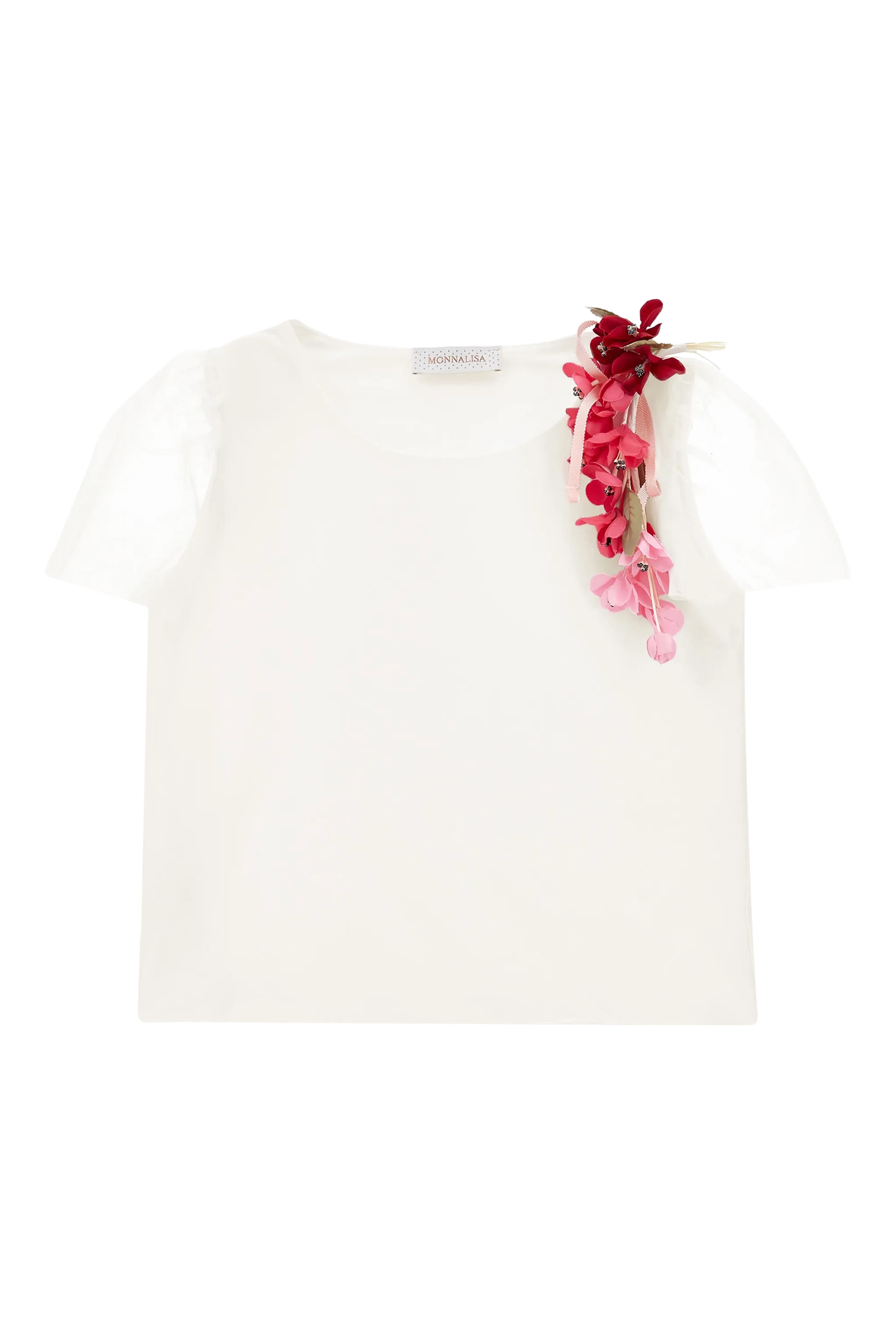 Kids Floral-Detail Tulle T-Shirt