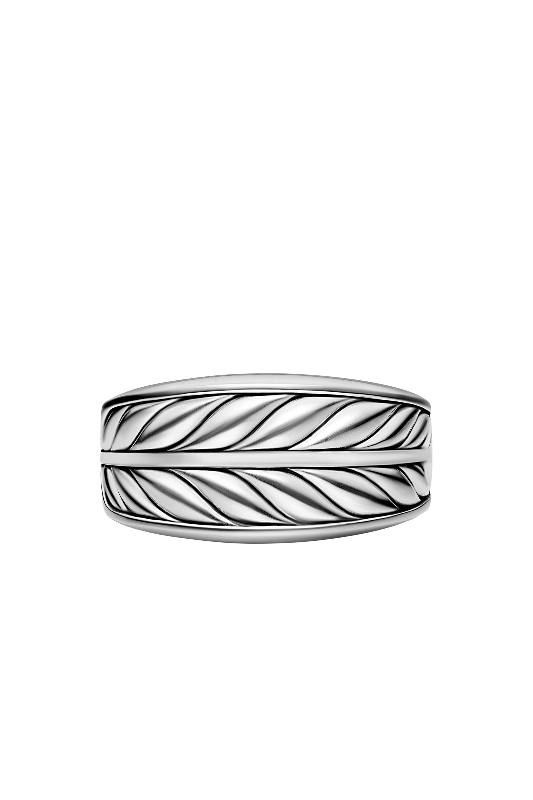  Chevron Three Sided Signet Ring, Sterling Silver