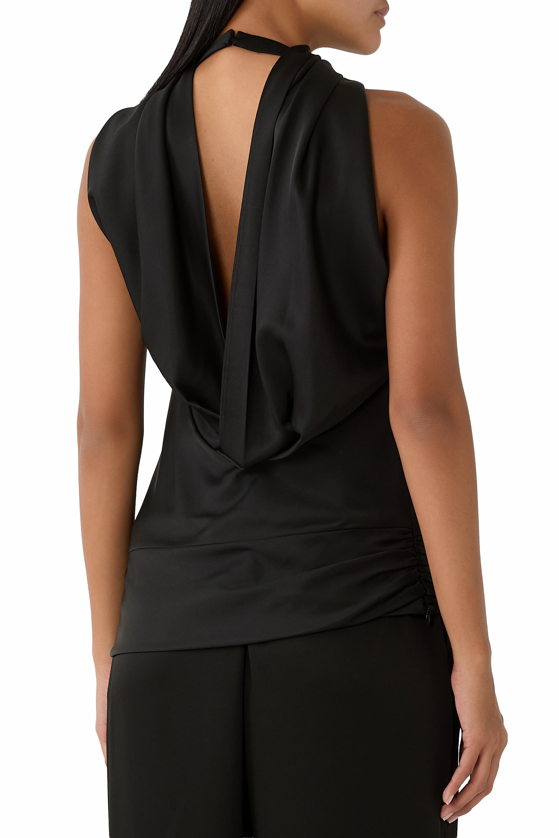 Halia Draped Satin Romper