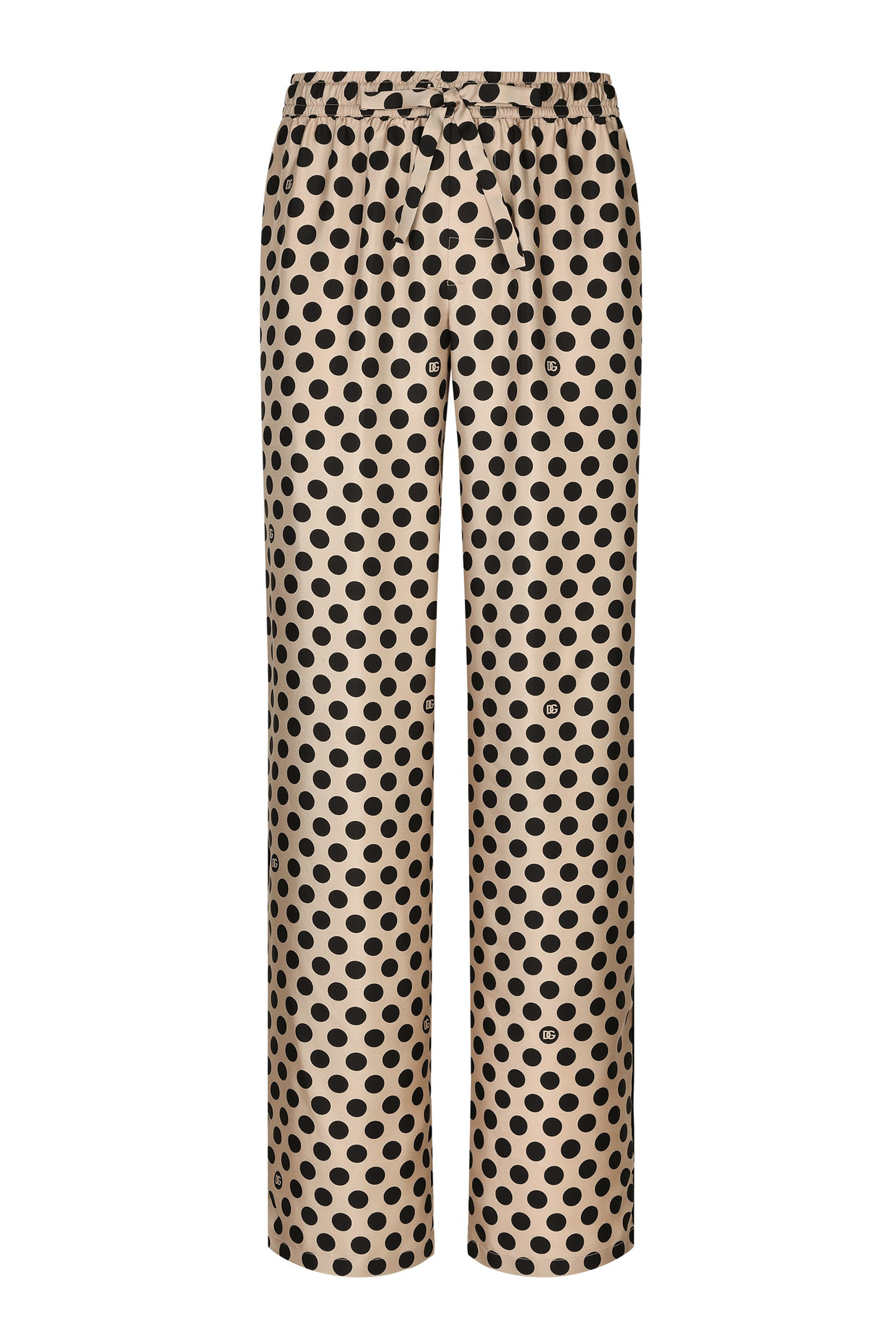 Polka-Dot Print and DG Logo Silk Jogging Pants