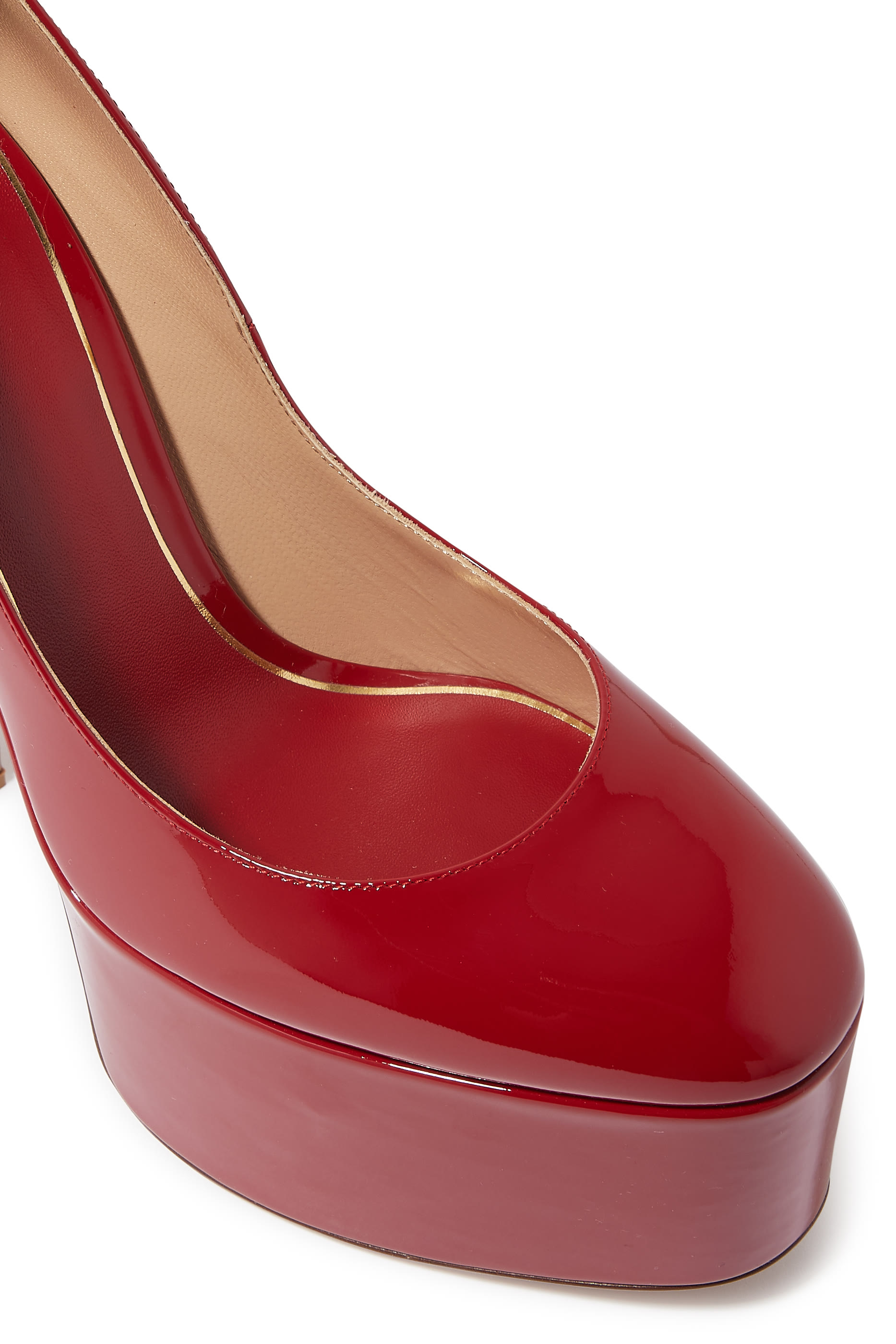  Tan-Go 155 Patent Leather Platform Pumps