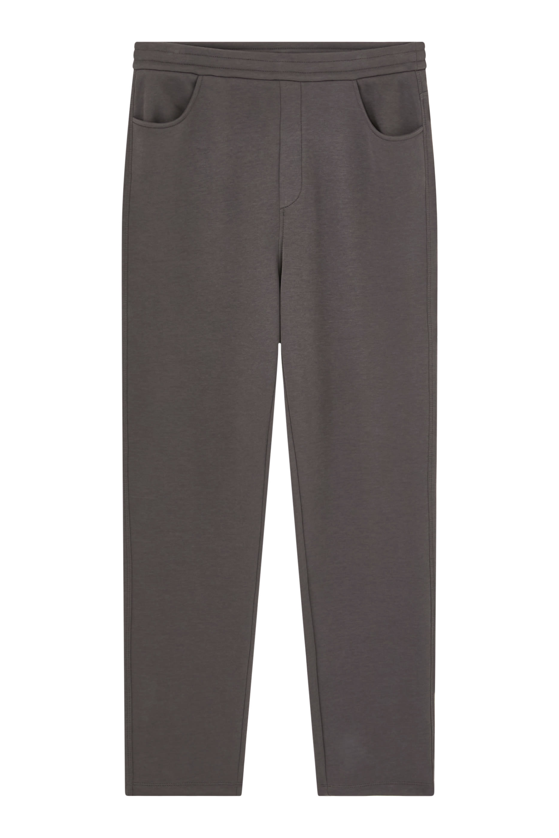 Cotton-Blend Pique Straight Pants