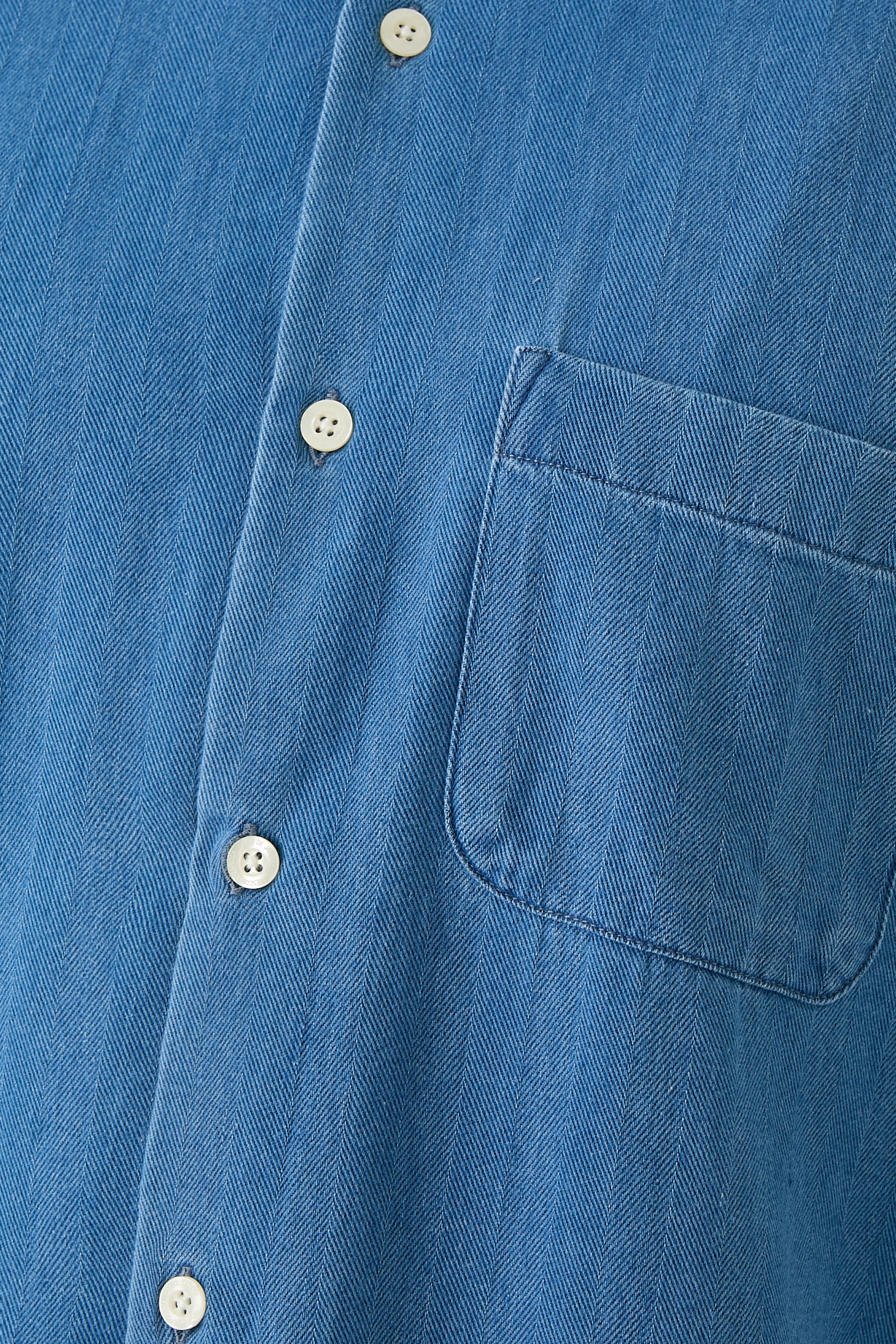 Emilio Herringbone Denim Shirt