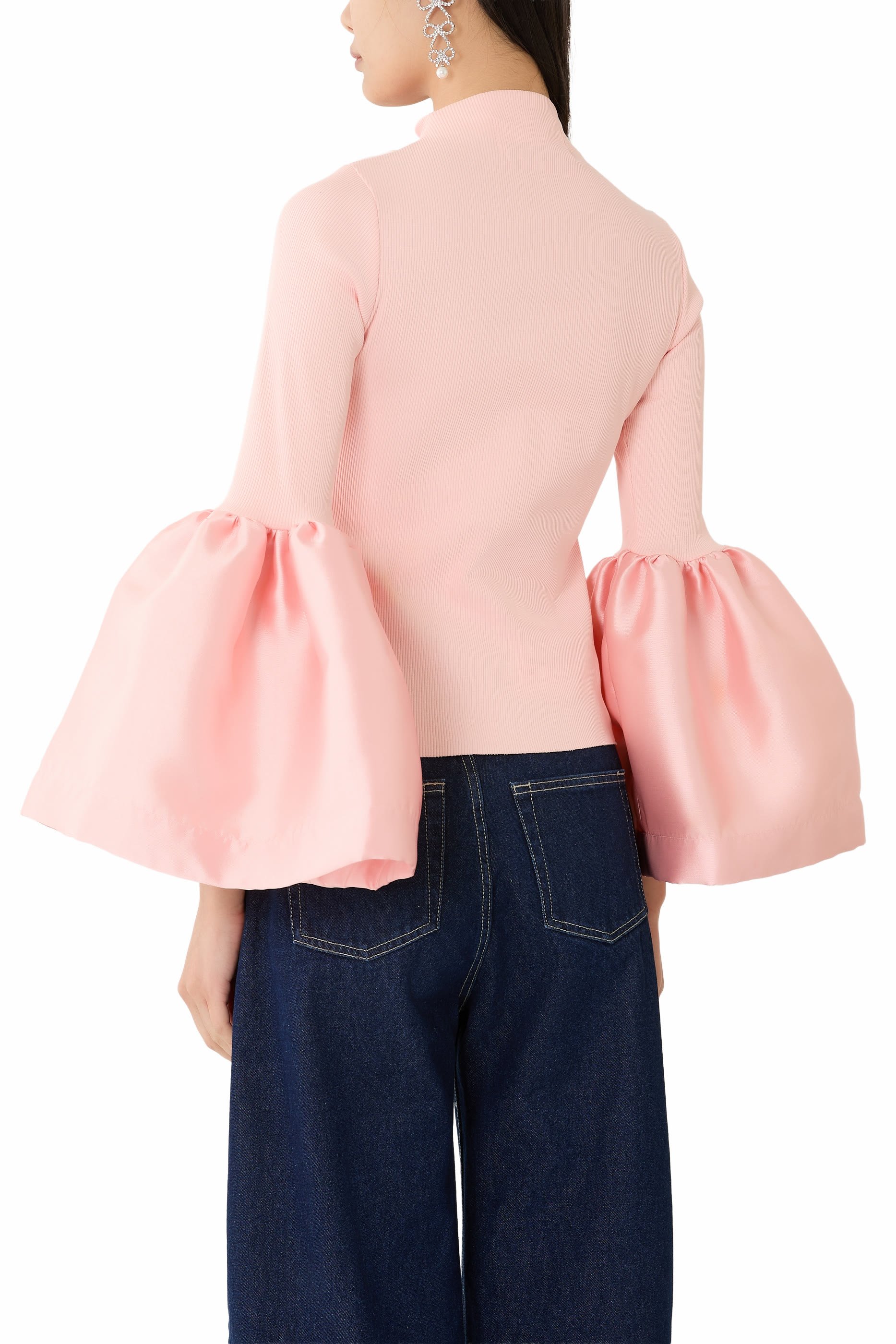  Turtleneck Puff Sleeve Top