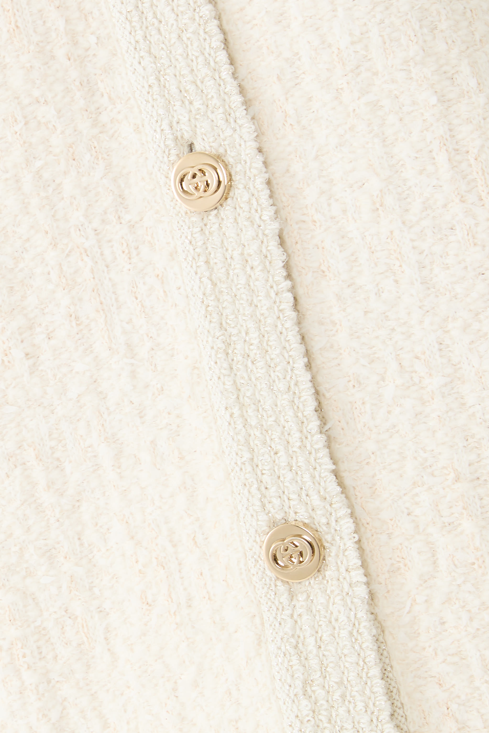  Wool Lam&eacute; Boucl&eacute; Cardigan