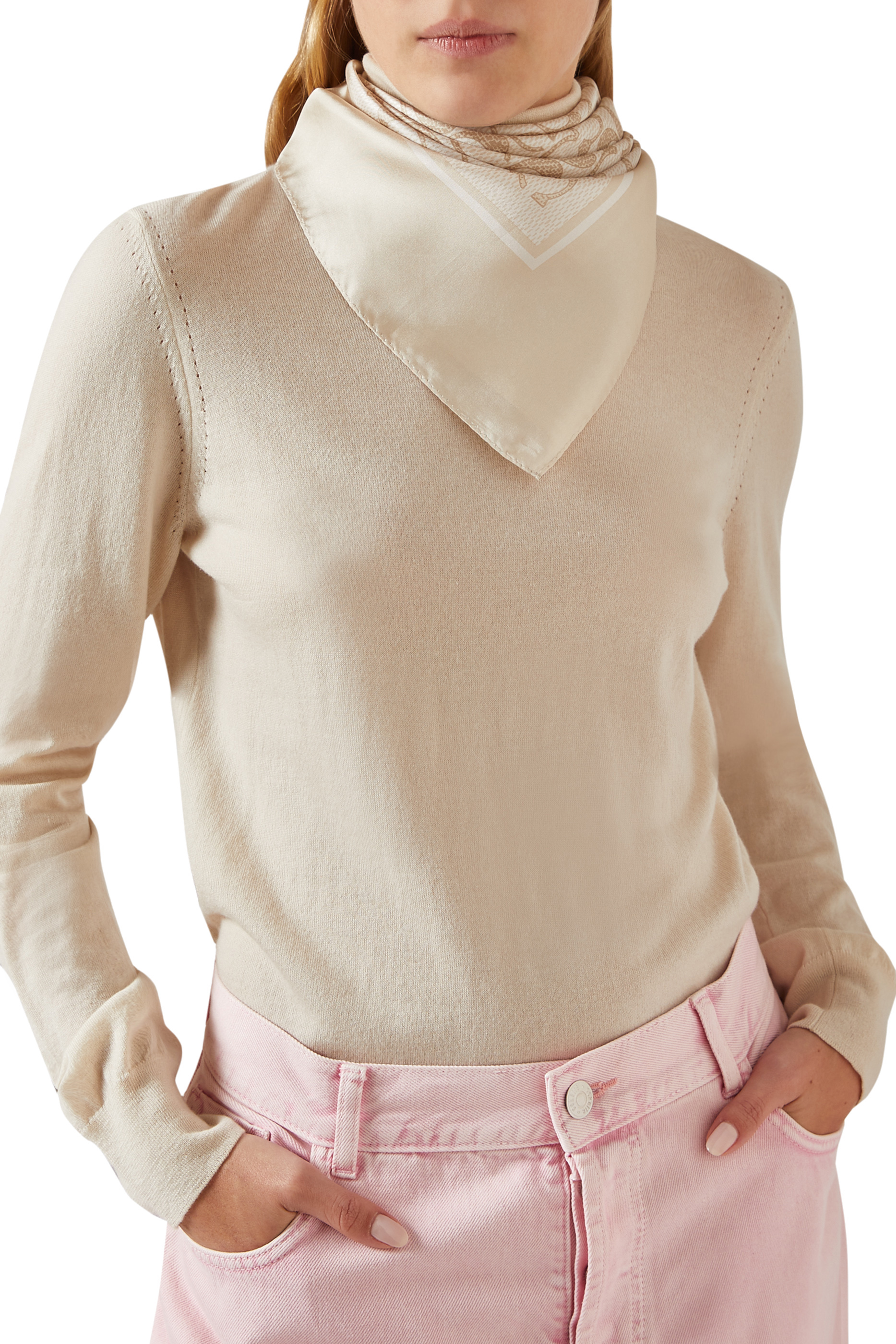 Vintage Signature Print Silk Square Scarf