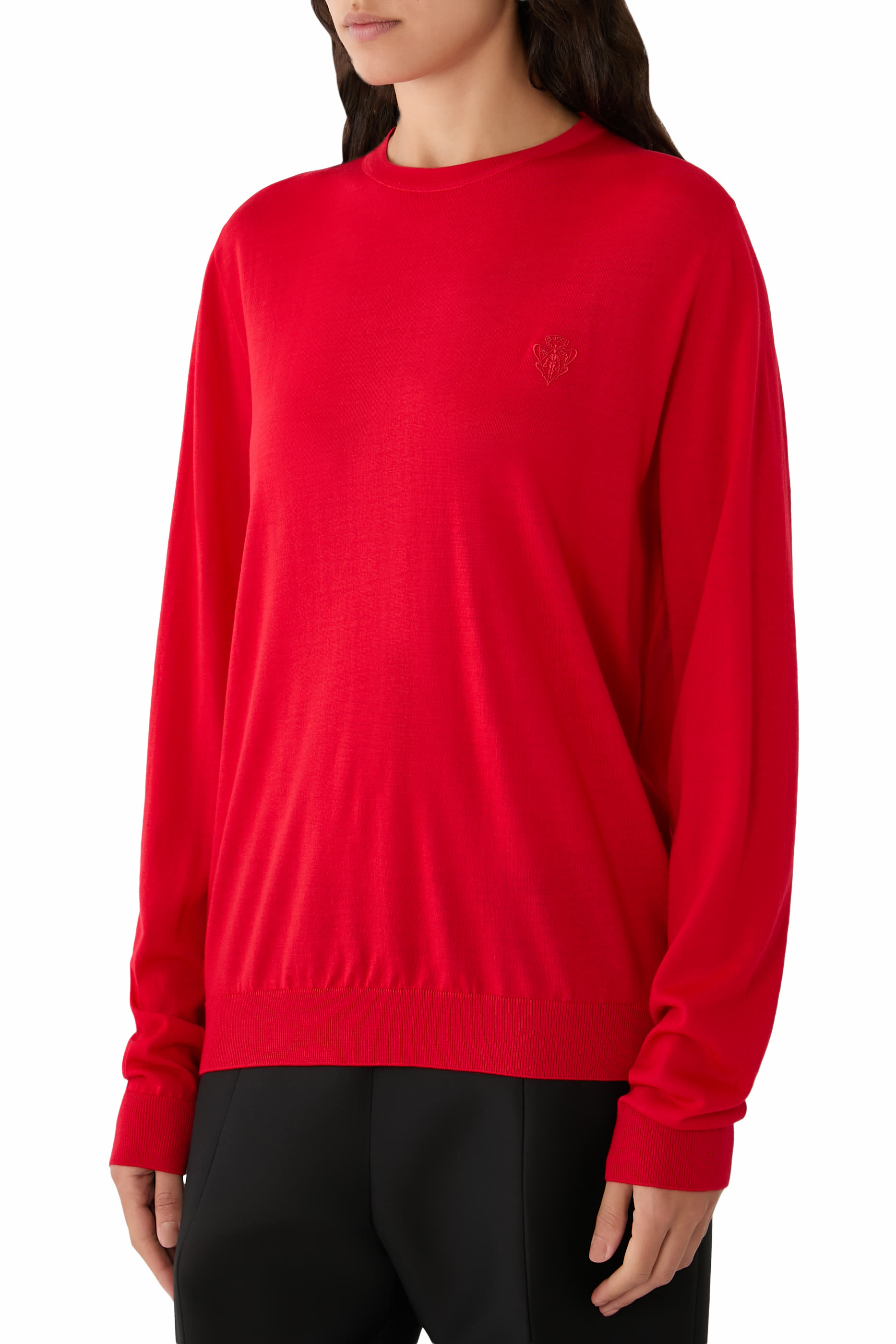 Fine Wool Sweater with Embroidery