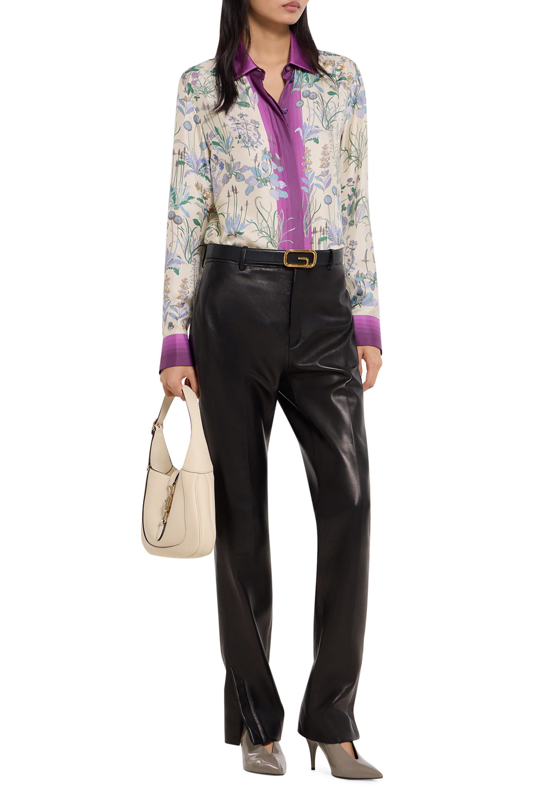 Floral Print Silk Twill Shirt