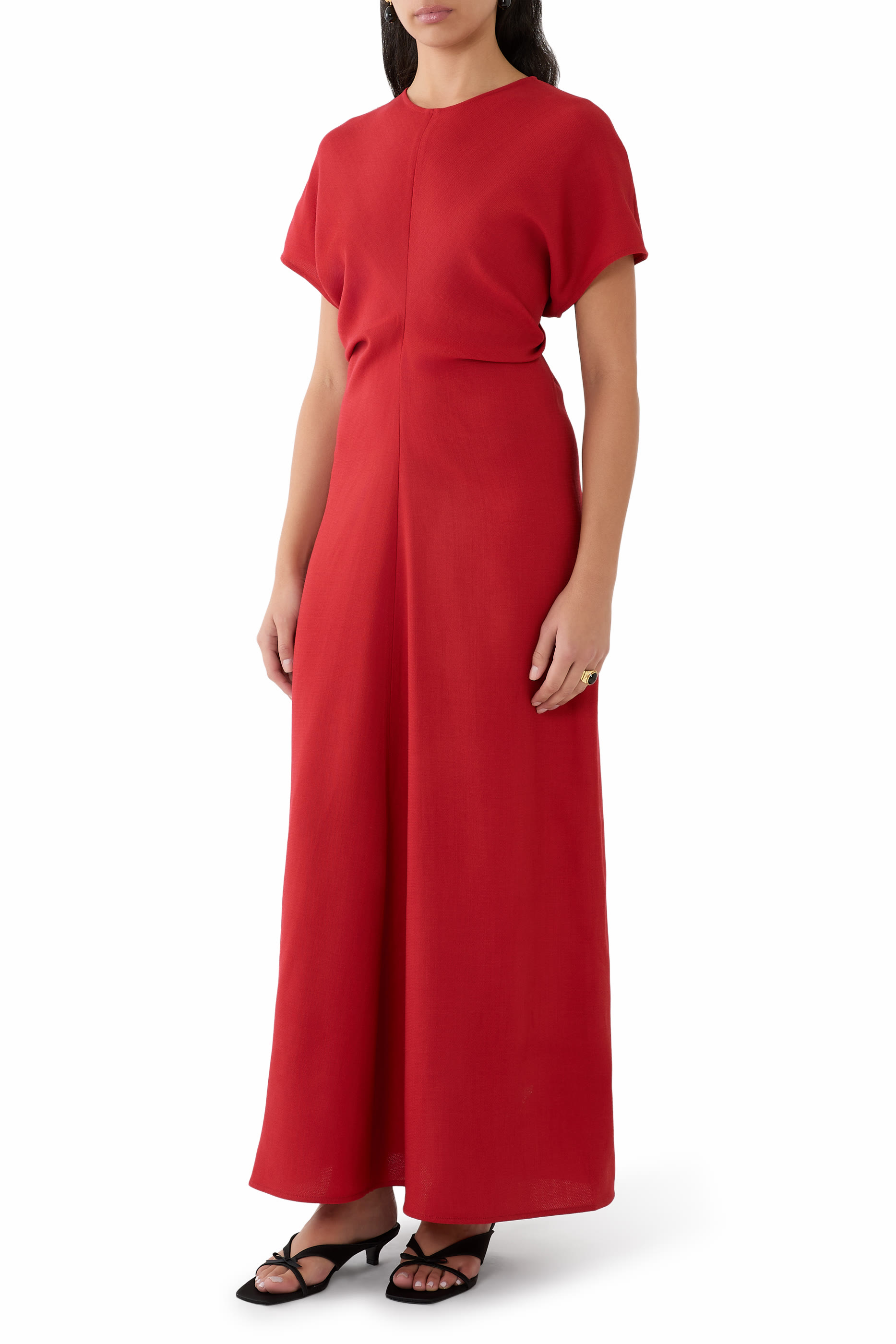 Slouch Waist Wool Dress