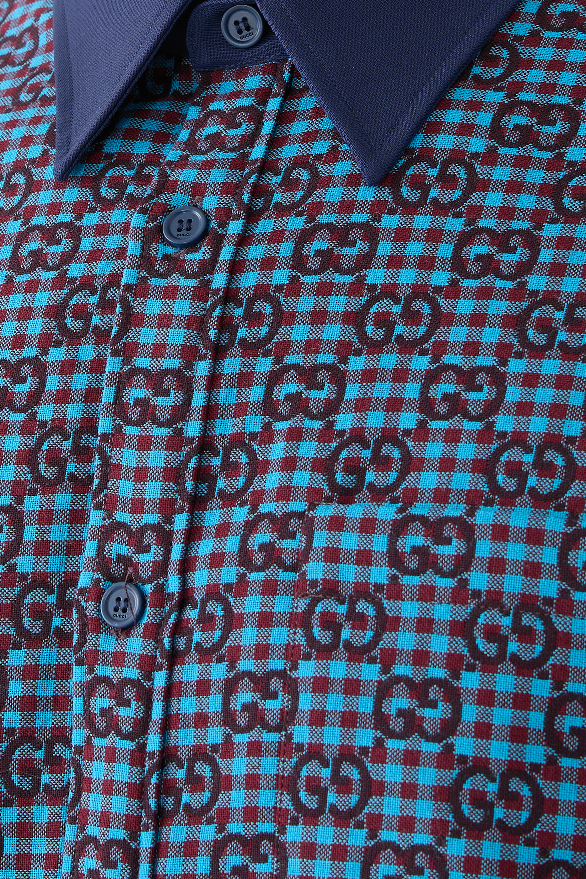 GG Vichy Cotton Wool Jacquard Shirt