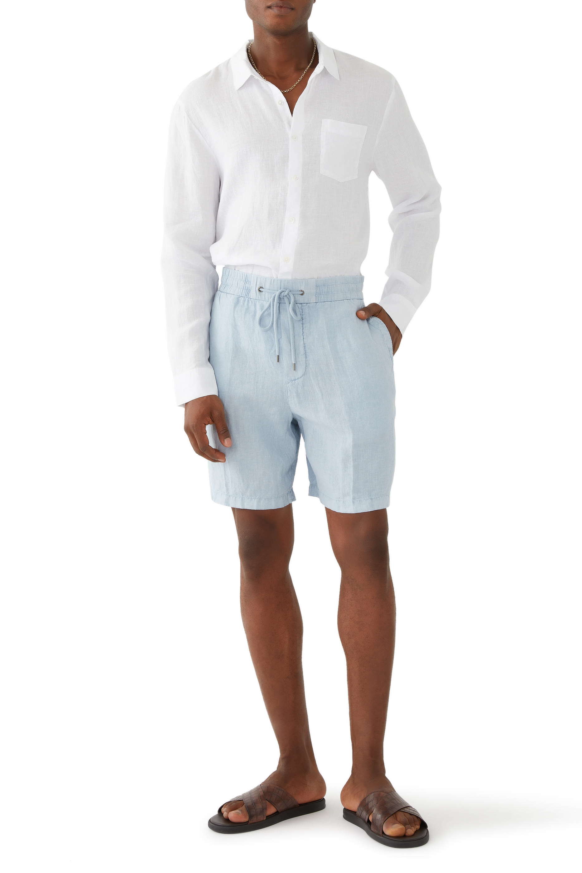 Relaxed Fit Linen Shorts