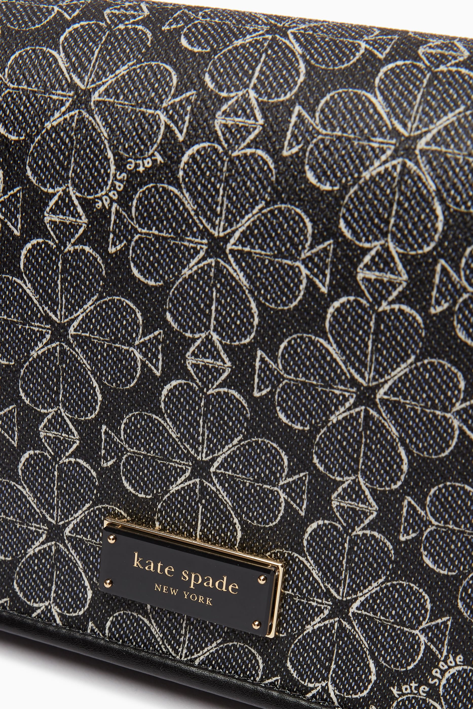 Spade Flower Jacquard Small Flap Crossbody Bag