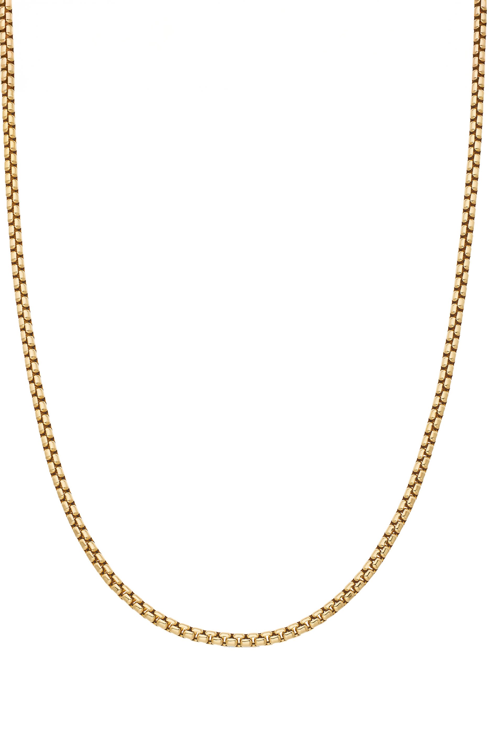 Box Chain Necklace, 18K Yellow Gold