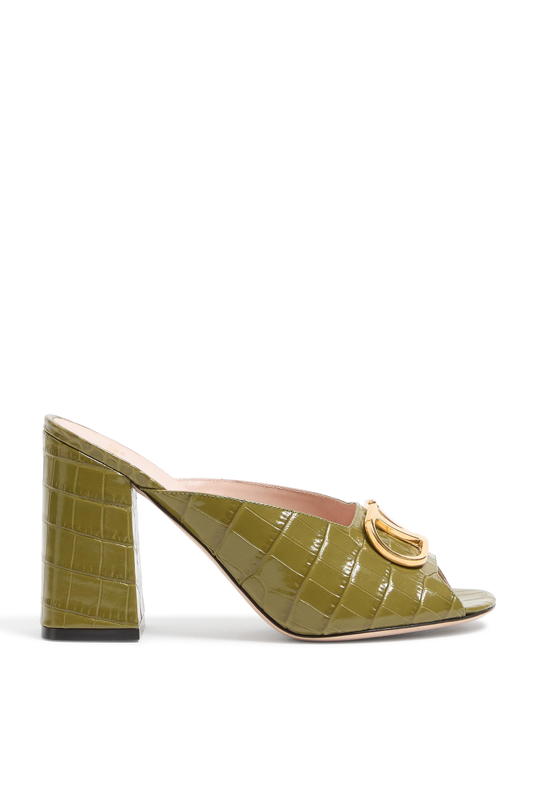 VLogo 95 Signature Slide Sandals in Printed Calfskin