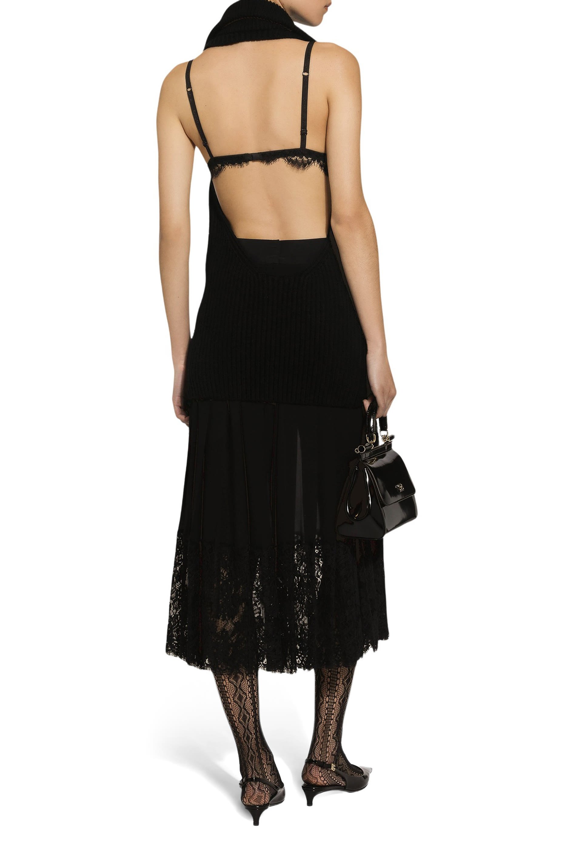 Long Georgette Skirt with Lace Edgings