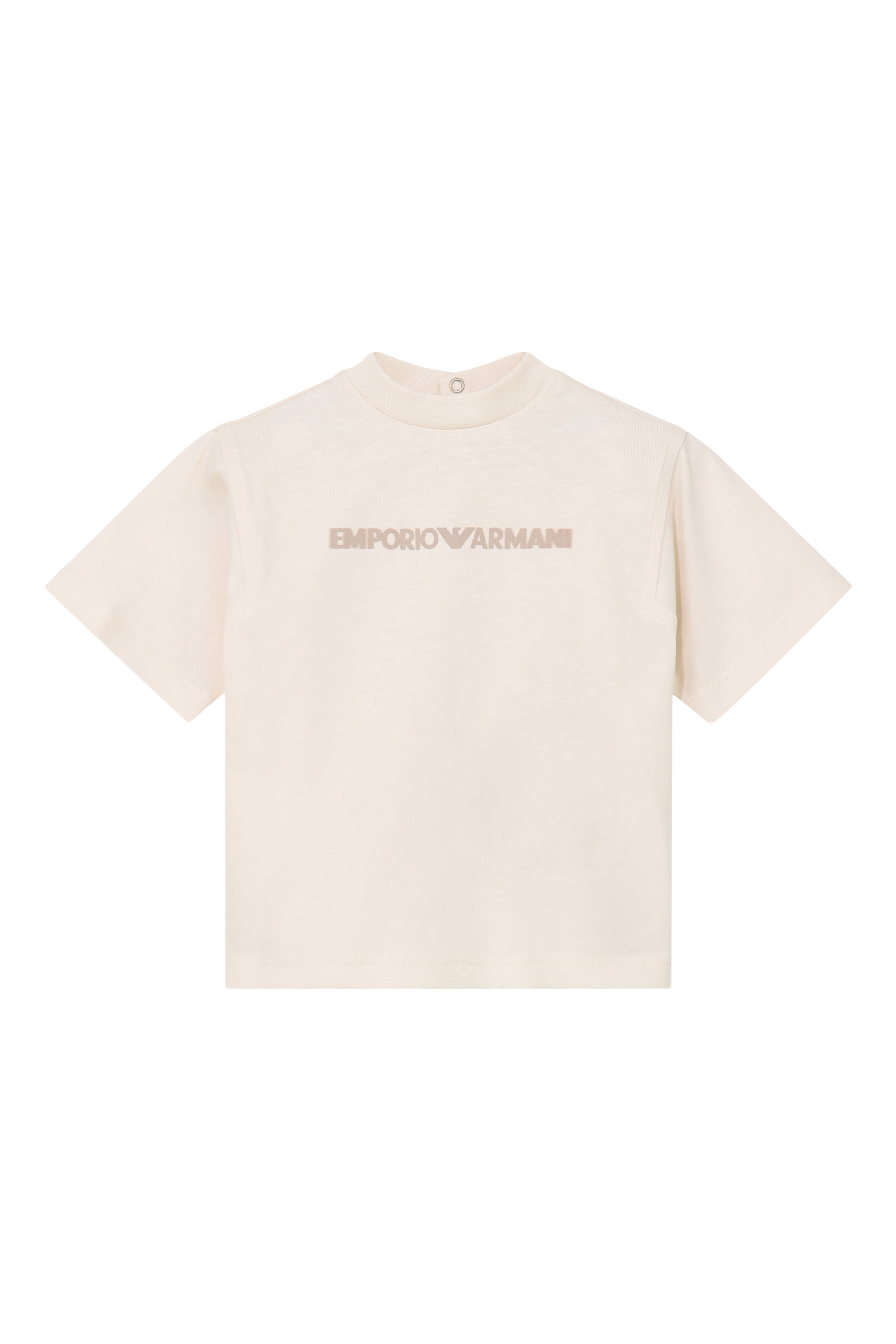 Emporio Armani Kids Logo Back Button Closure T-Shirt