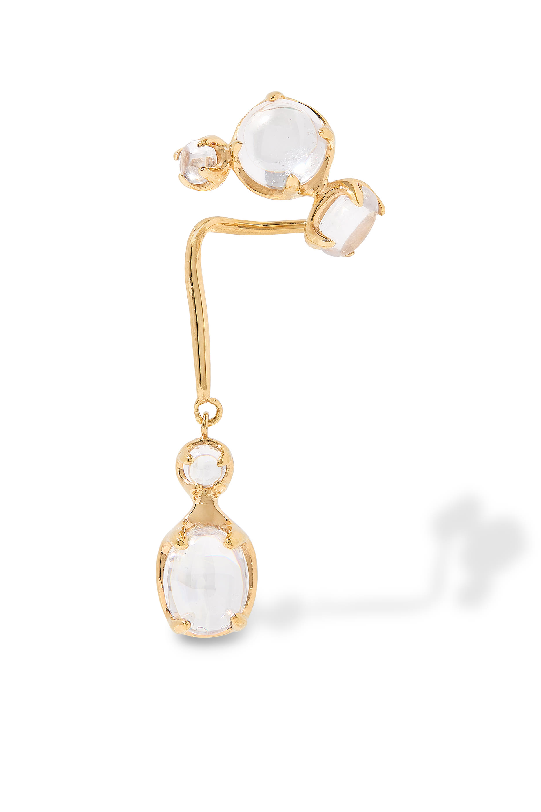 Clear Drip Single Ear Cuff in Gold Vermeil, 925 Sterling Silver & Zirconias