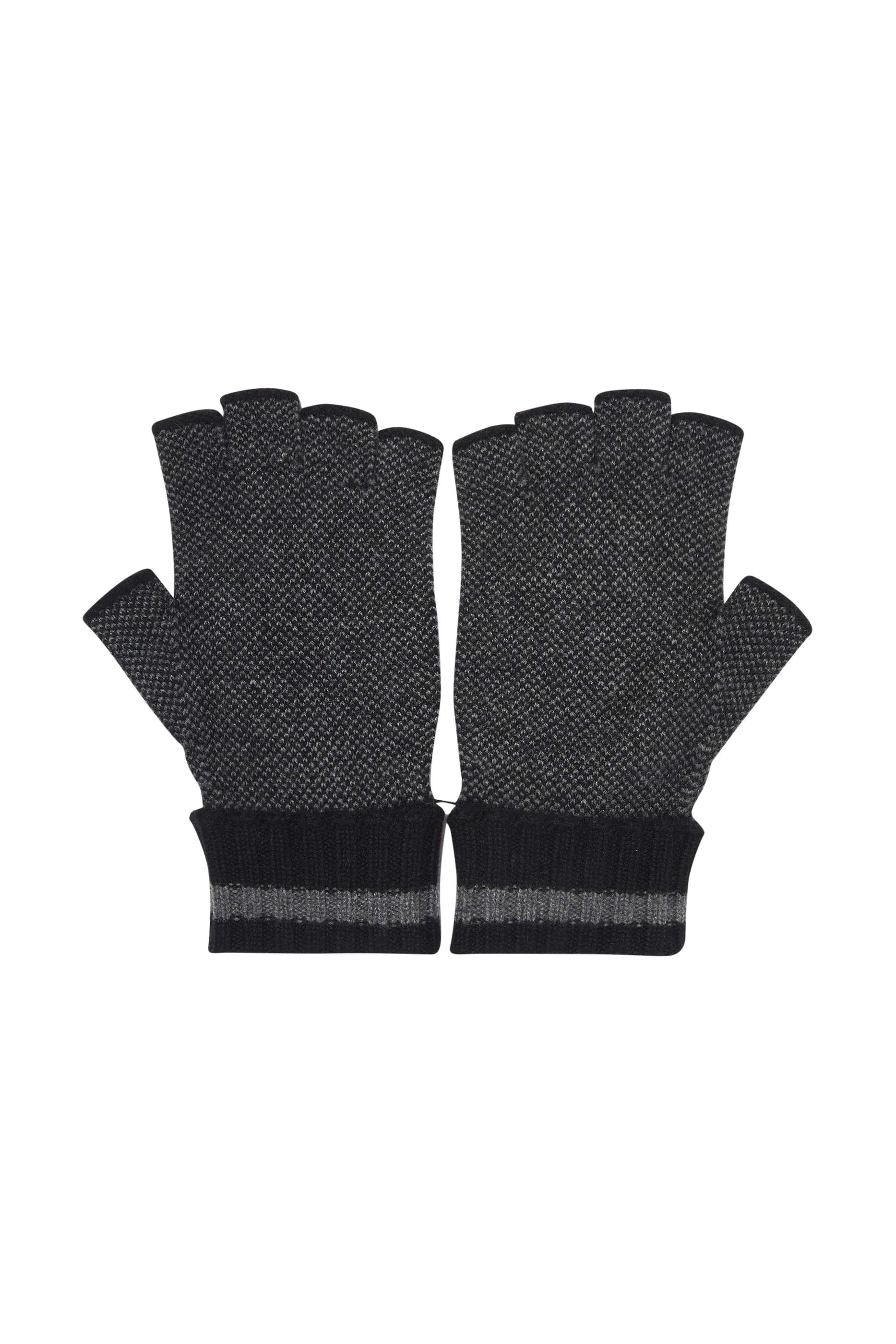 Fingerless Monogrammed Jacquard-Knit Cashmere Gloves