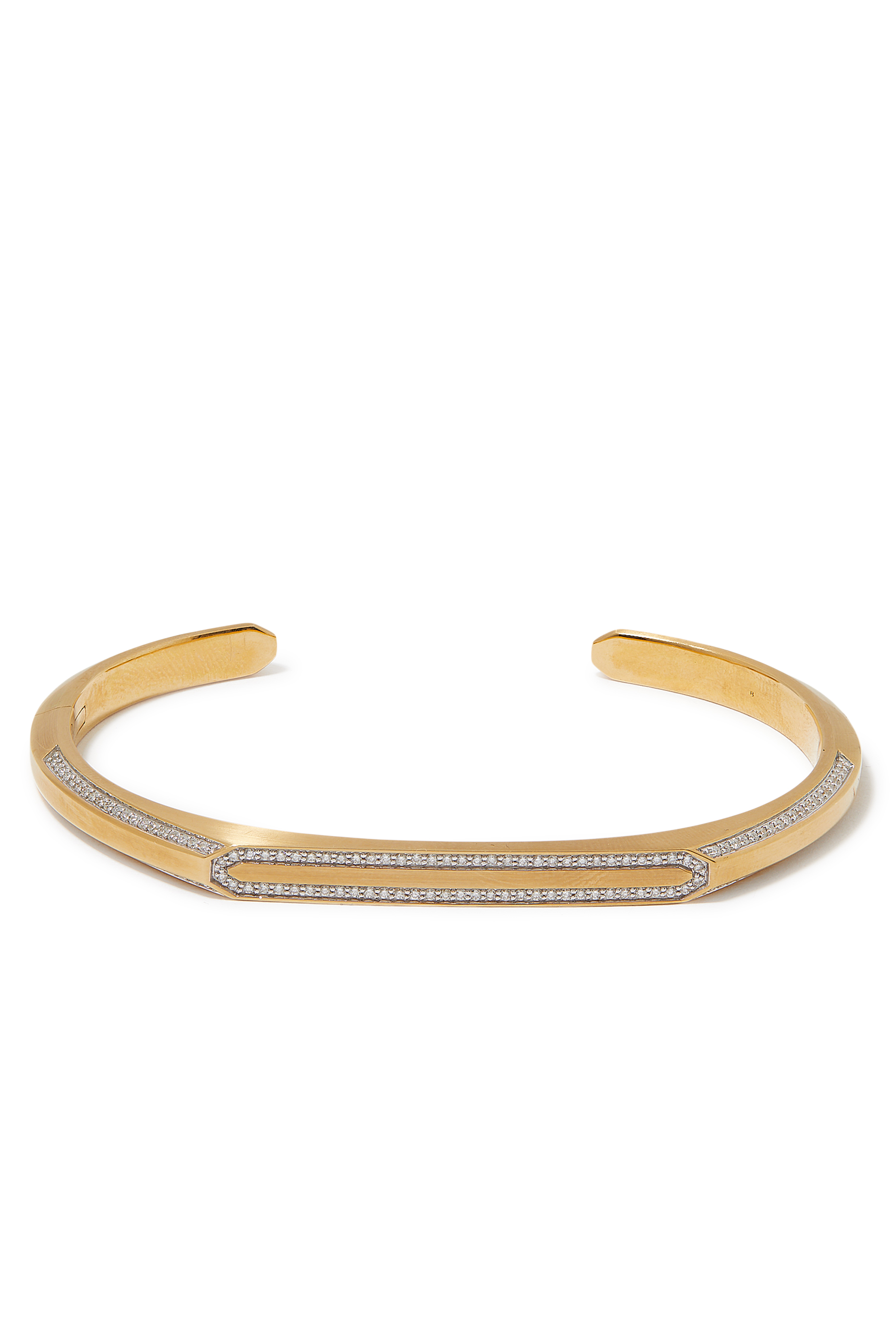 Streamline® Cuff Bracelet, 18k Yellow Gold & Diamonds