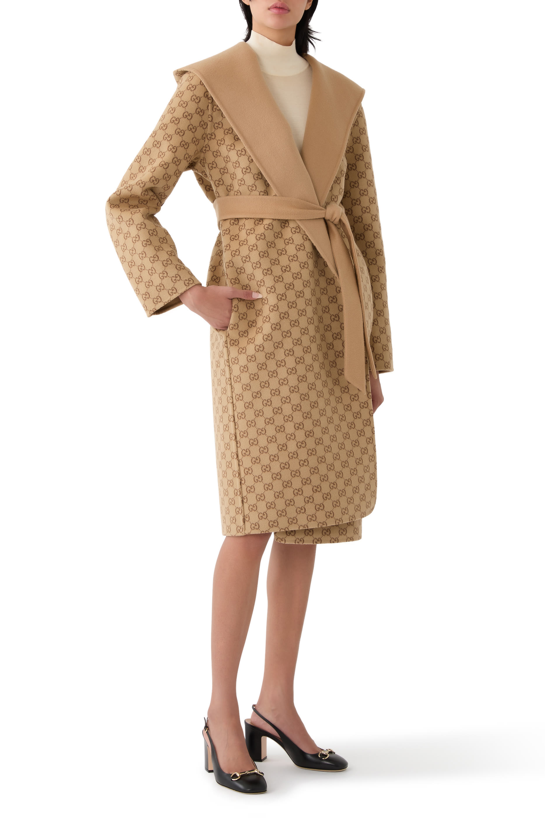 Reversible GG Silk Wool Blend Coat
