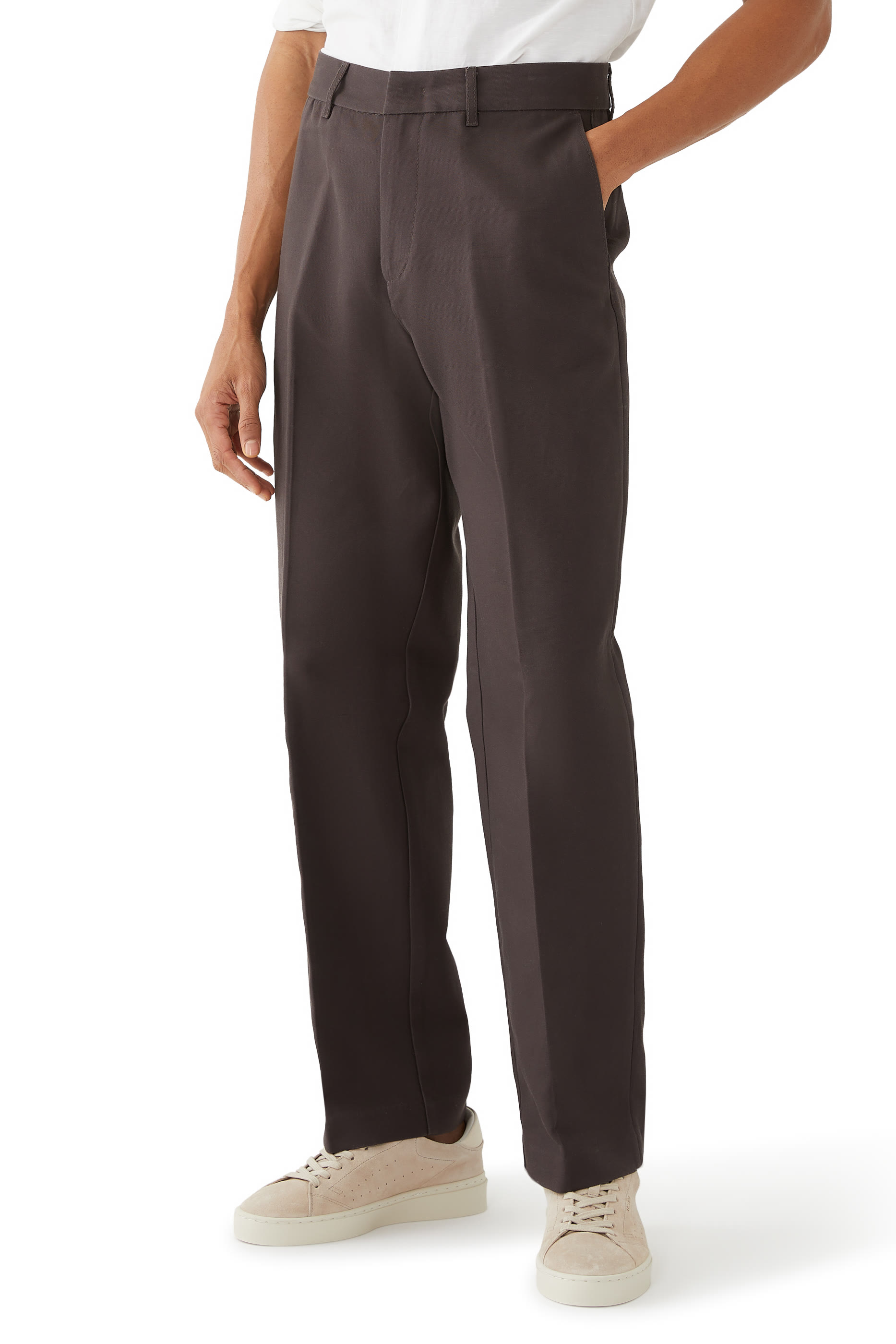 Straight-Leg Canvas Pants