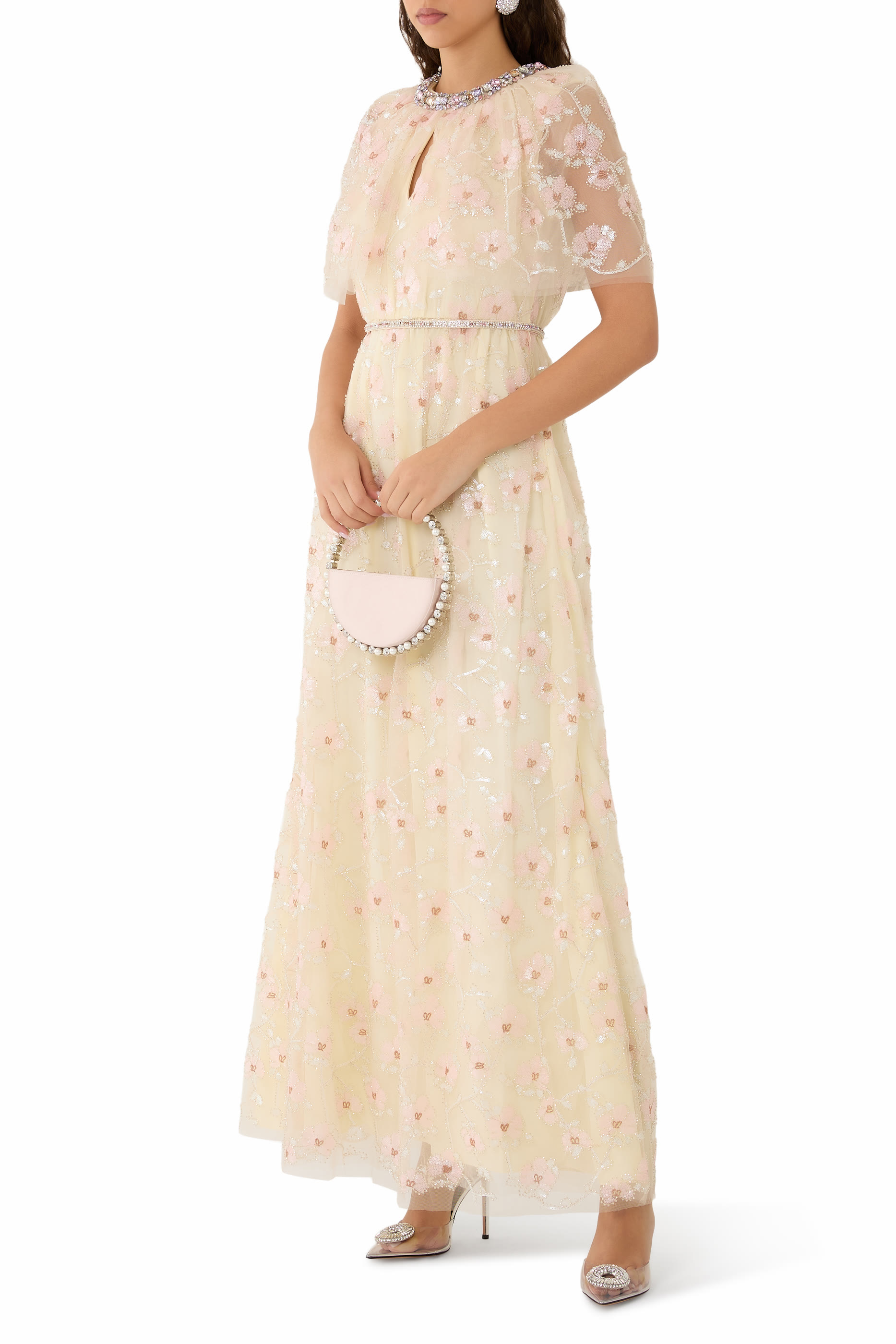 Floral Embellished Maxi Dress