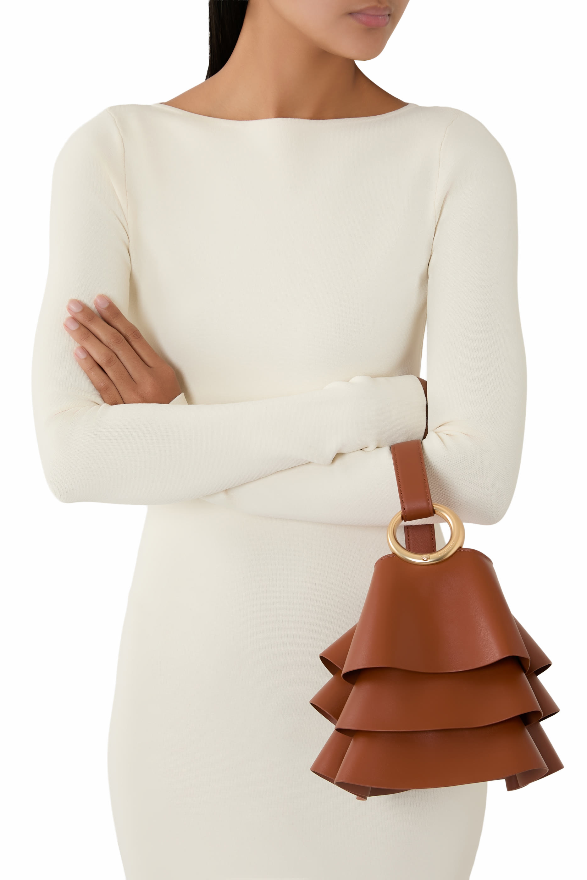 Halo Pleated Wave Mini Bucket Bag