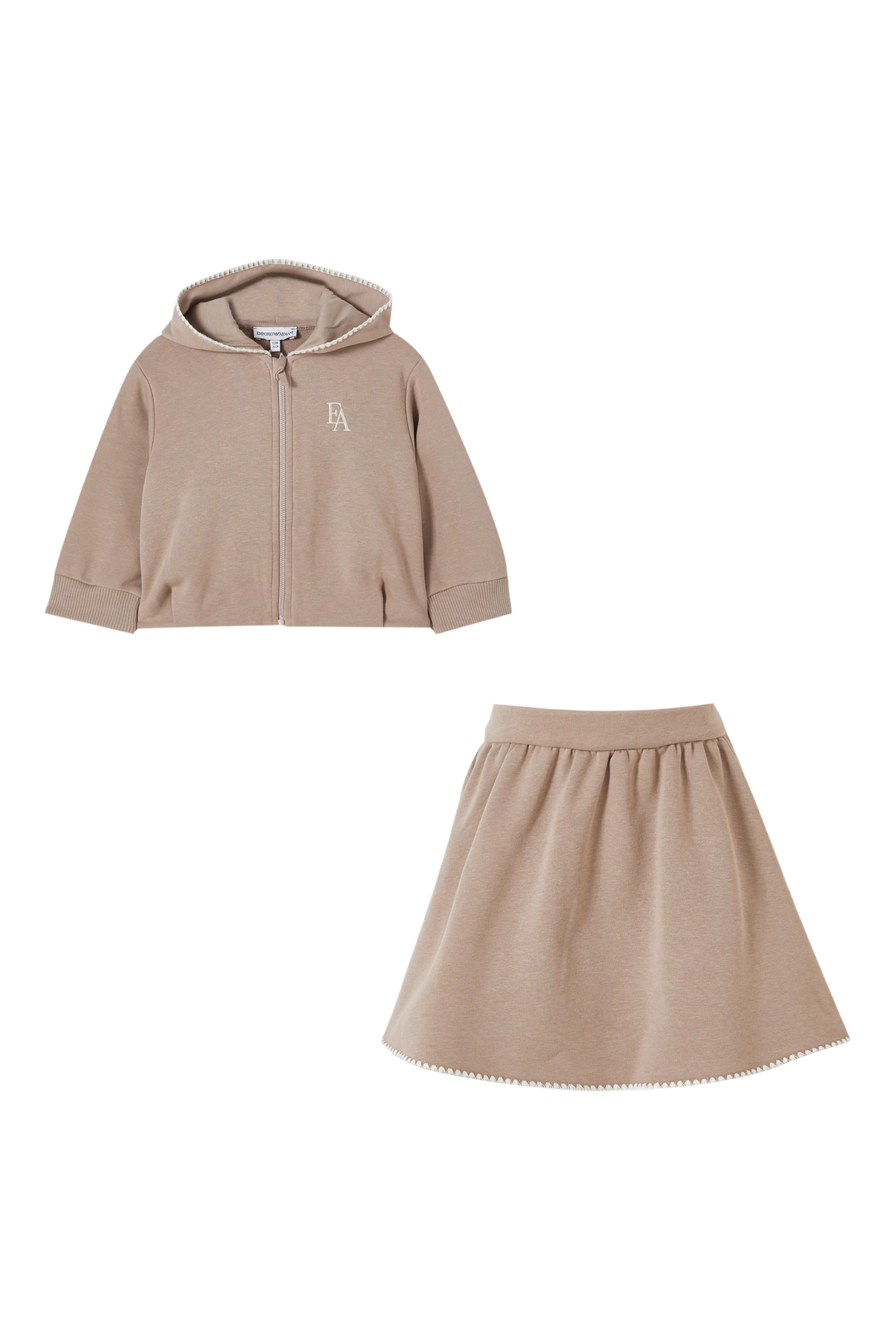 Kids  EA Logo Hooded Sweatshirt & Skirt Set 