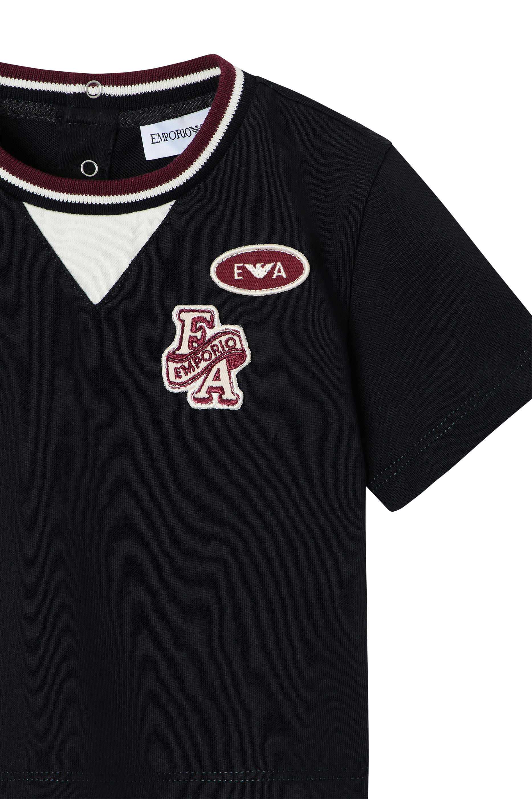 Kids Embroidered Patch Cotton T-shirt