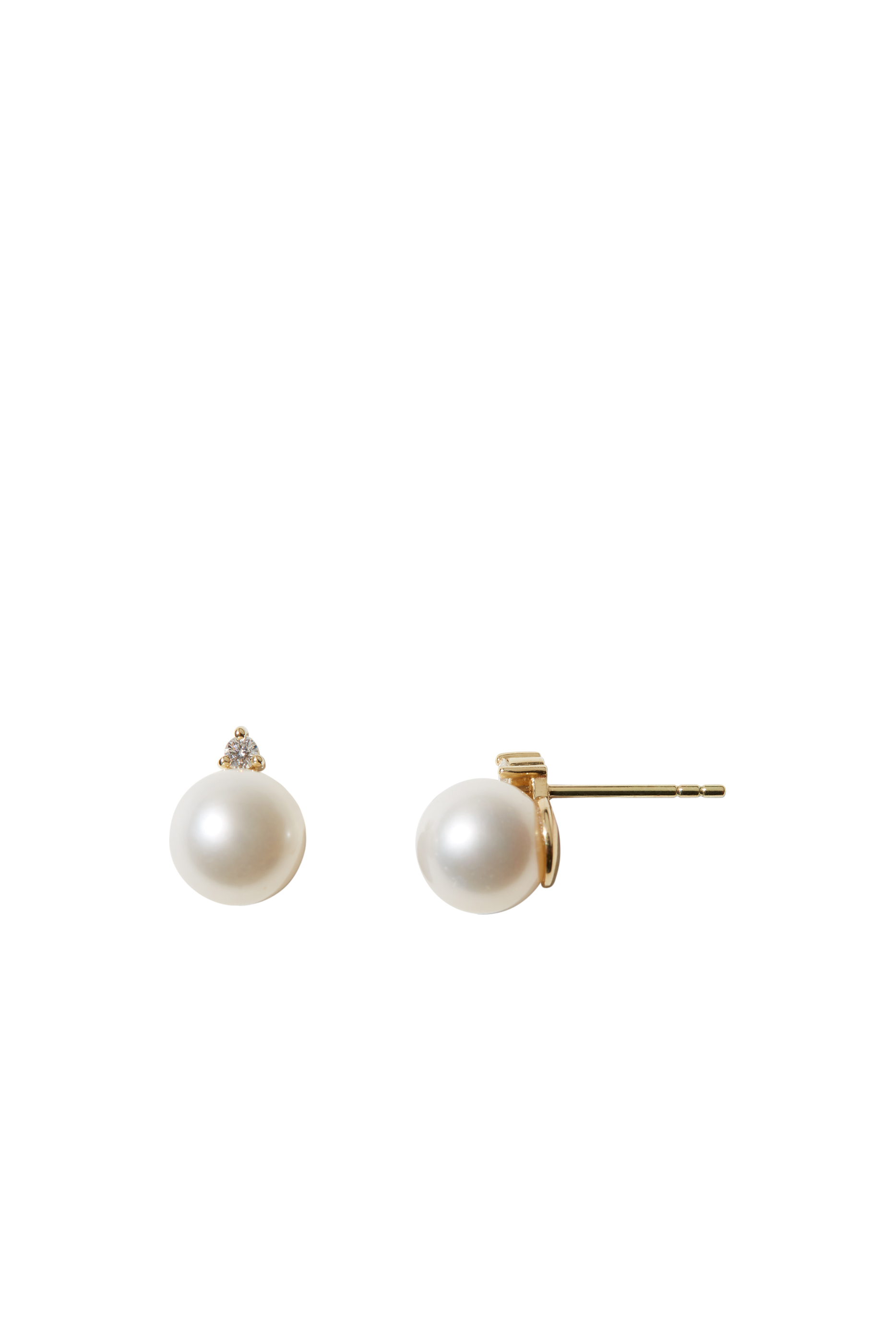 Sea of Beauty Large Studs, 14k Yellow Gold, Pearls & Diamonds