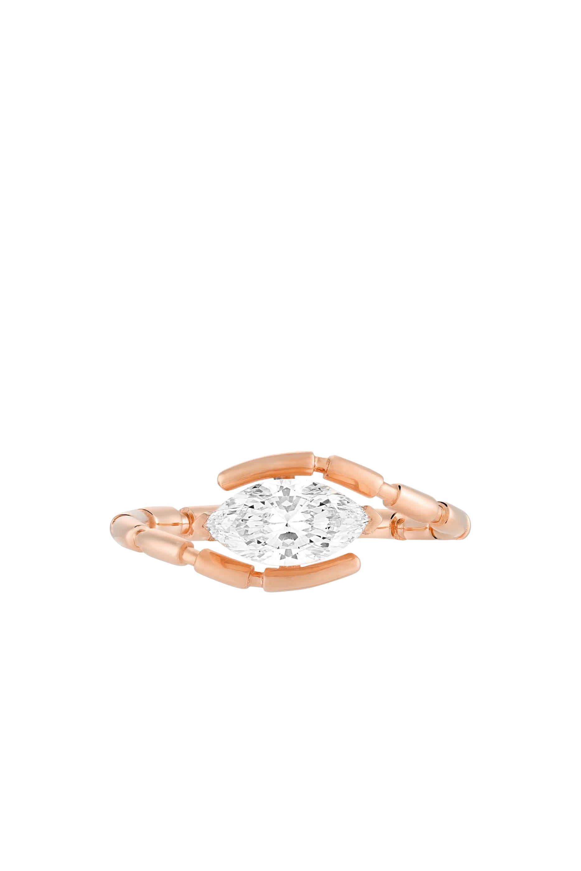 Uraeus Ring, 18K Rose Gold & Diamonds