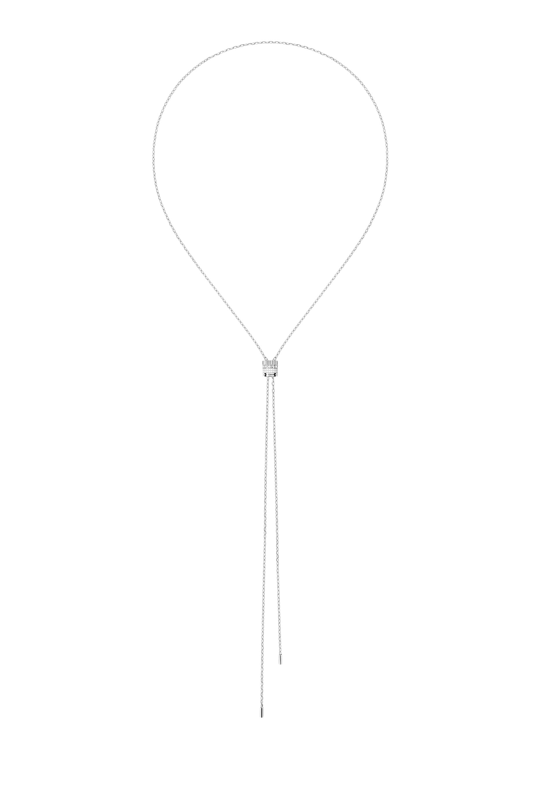 Quatre Pure Edition Mini Tie Necklace, 18k White Gold & Diamonds