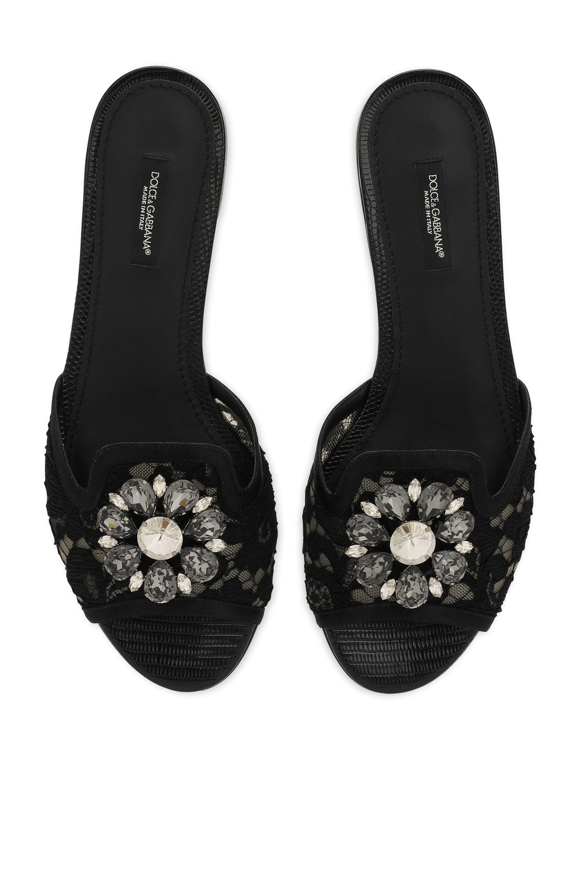 Crystal Brooch Lace Rainbow Sandals