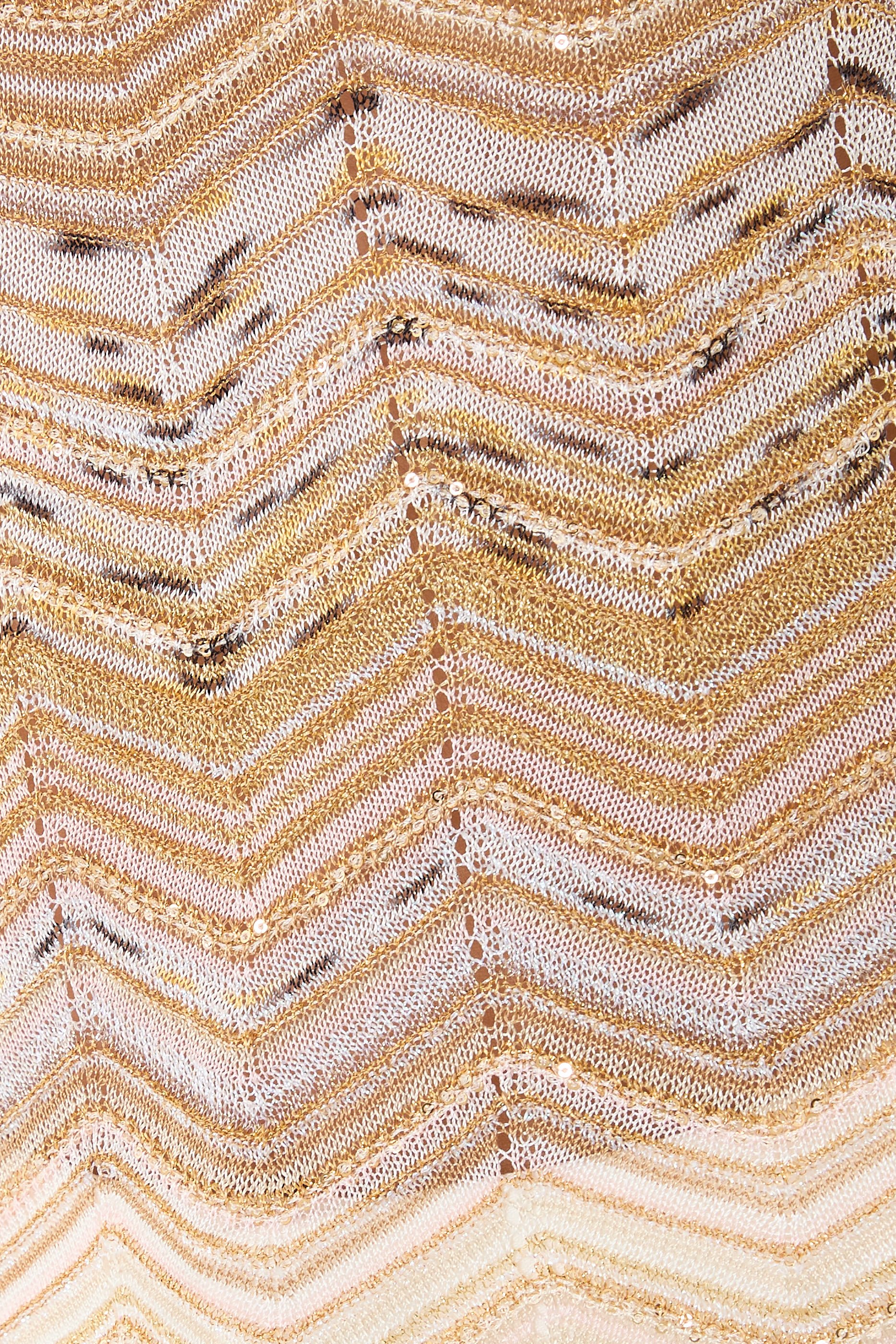 Chevron Lam&eacute; Viscose Sleeveless Crewneck Top 