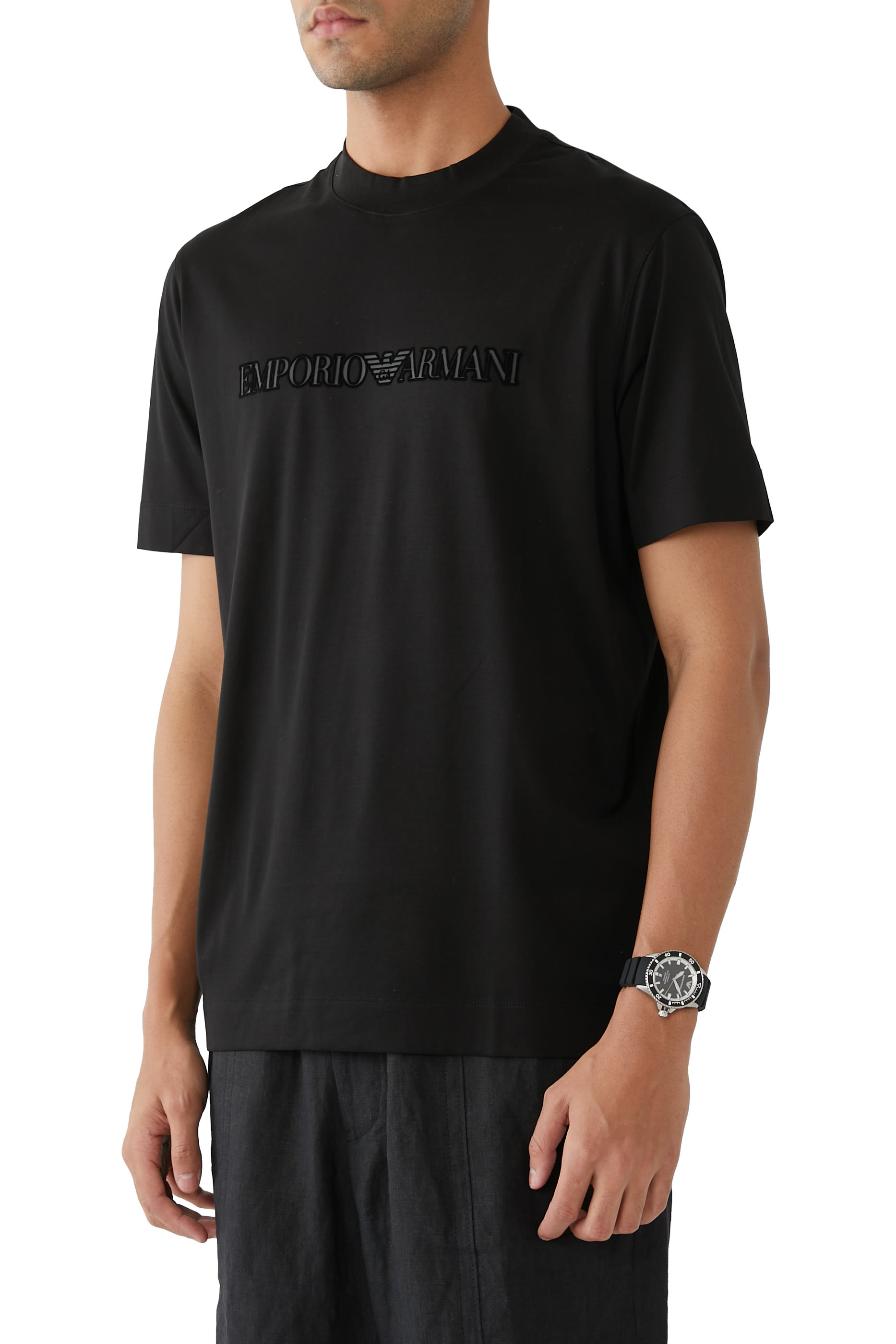 Jersey T-shirt with Flocked Logo