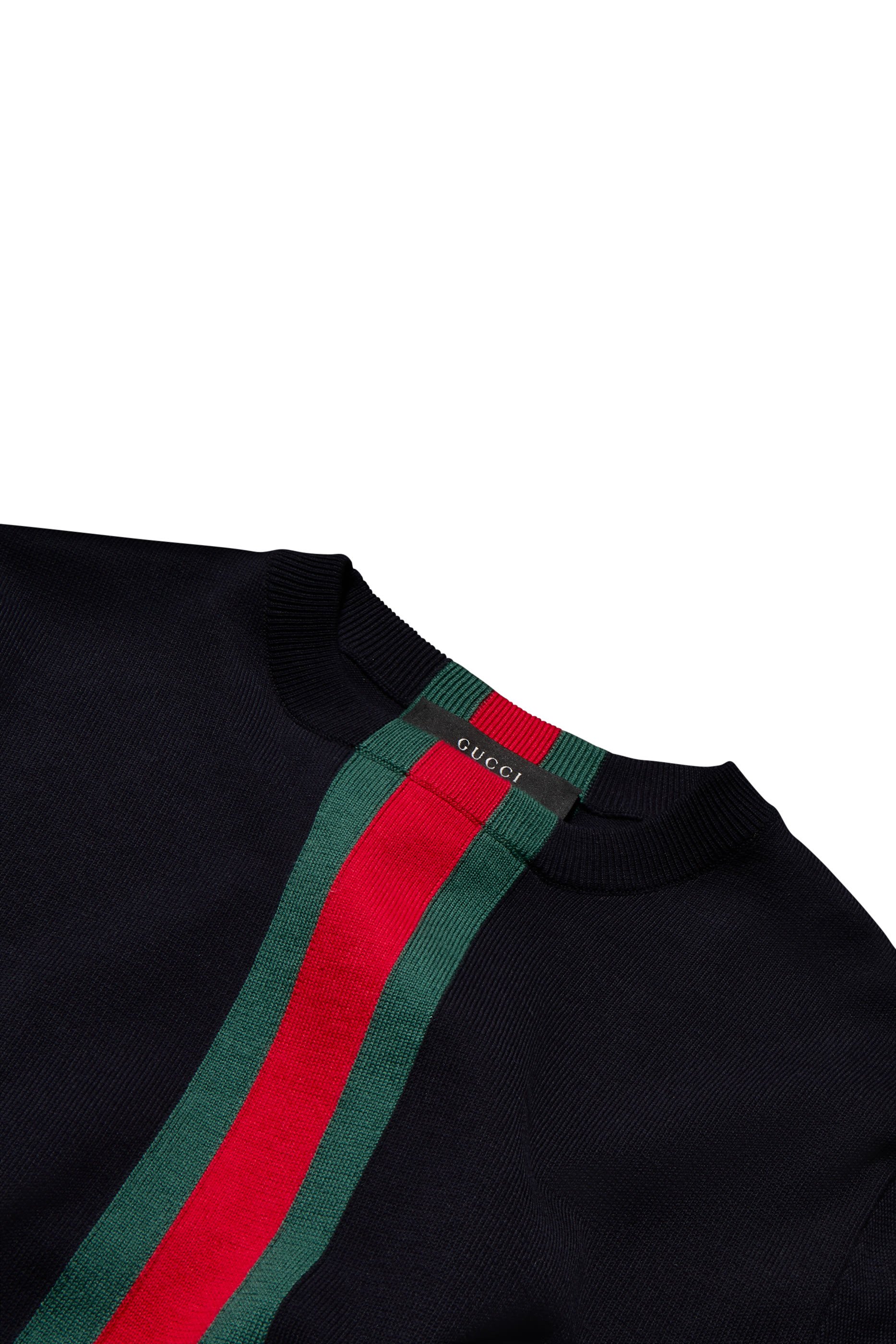  Knit Cotton Sweater with Web Intarsia