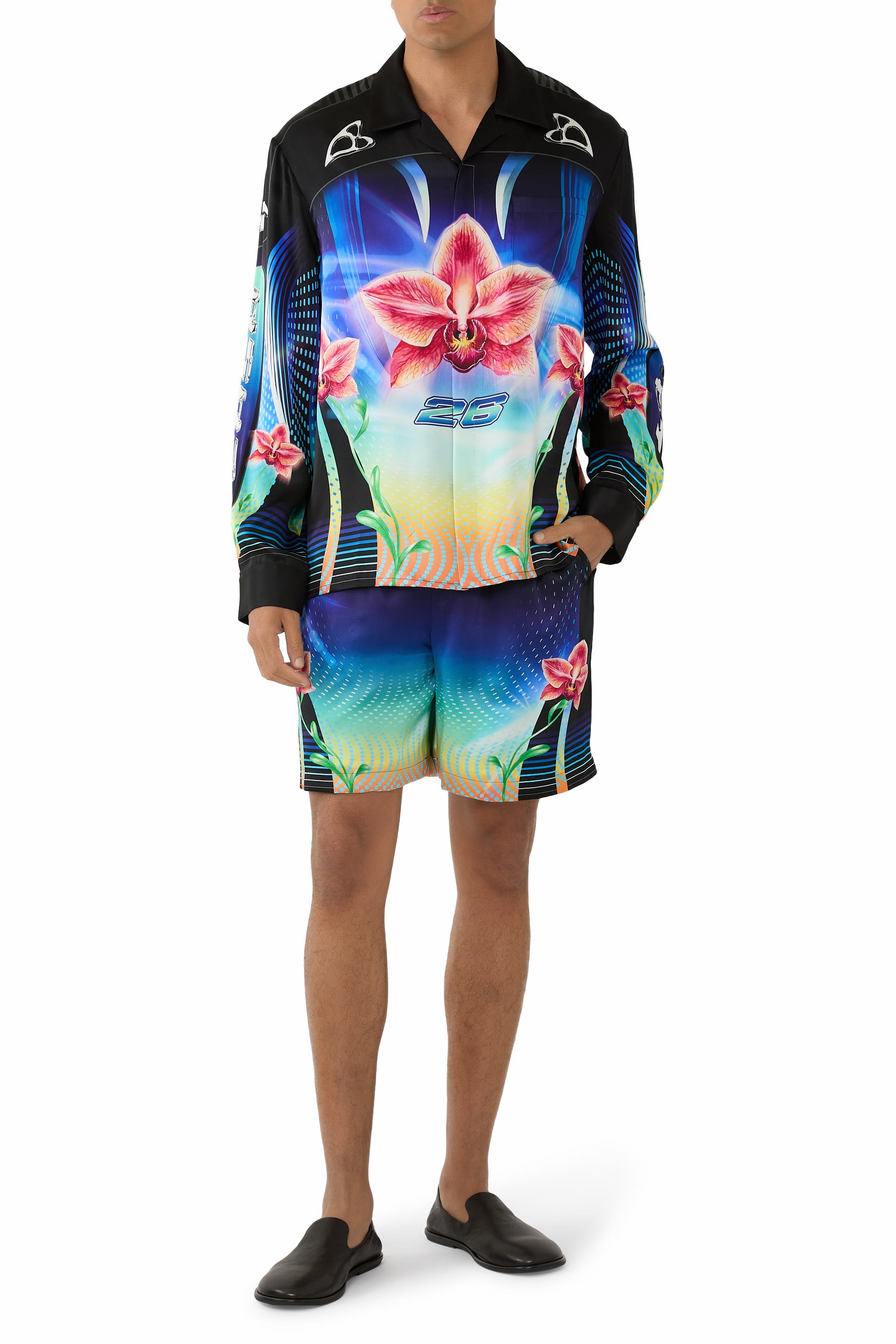 Orchid Racer Silk Shorts