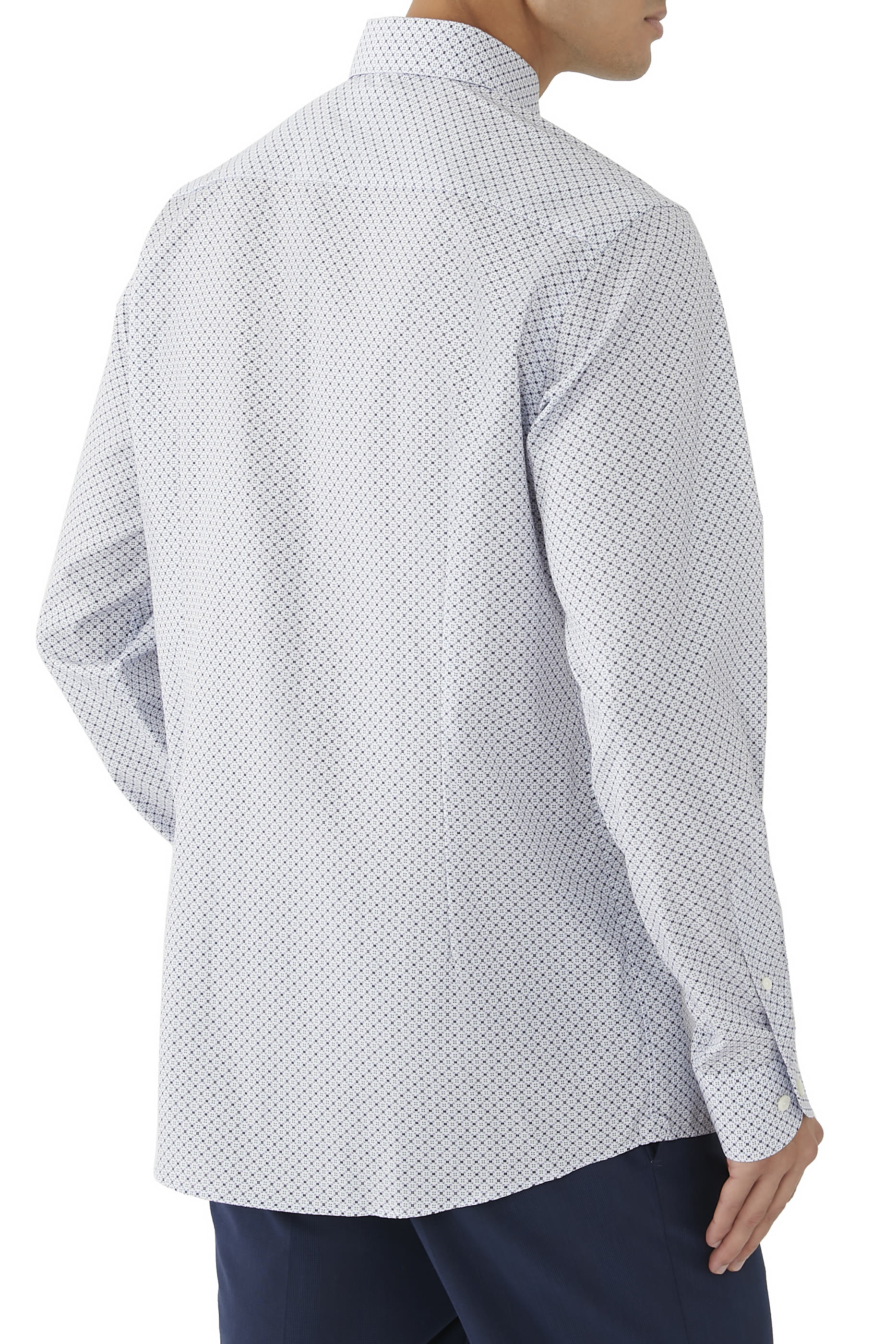 Contemporary Fit Micro Print Poplin Shirt