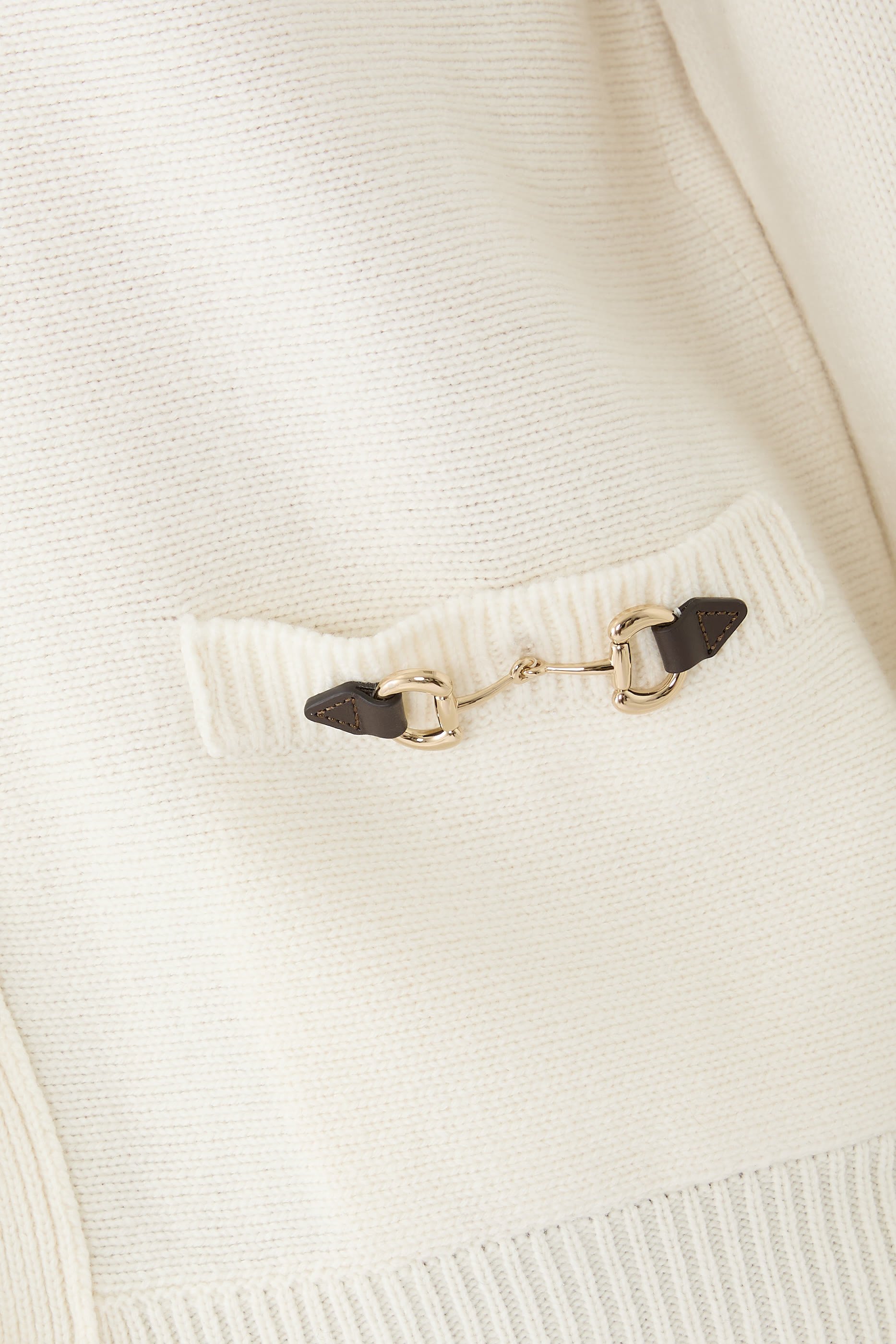 Wool Cashmere Cardigan with Horsebit 