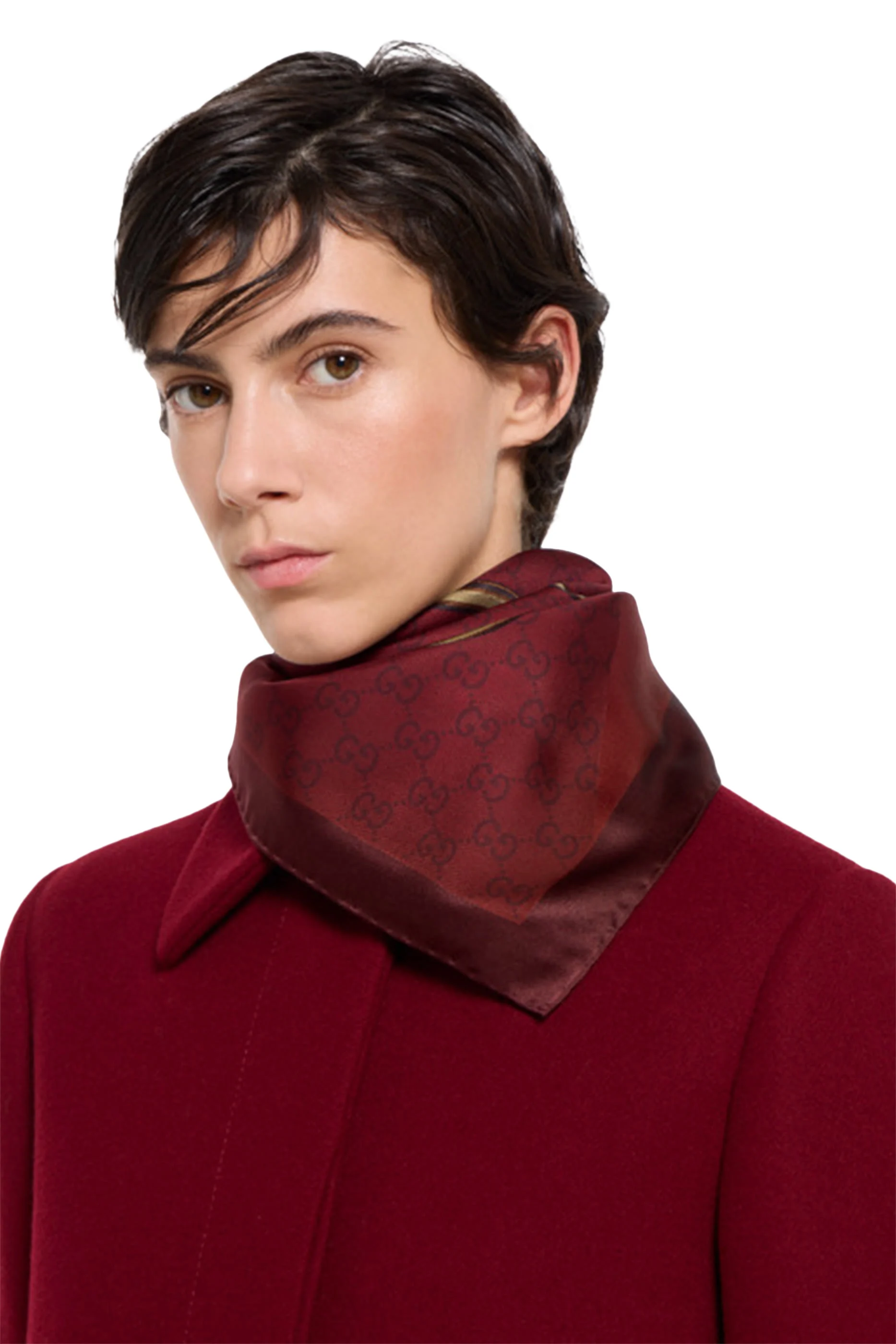  Printed GG Silk Jacquard Carr&eacute; 