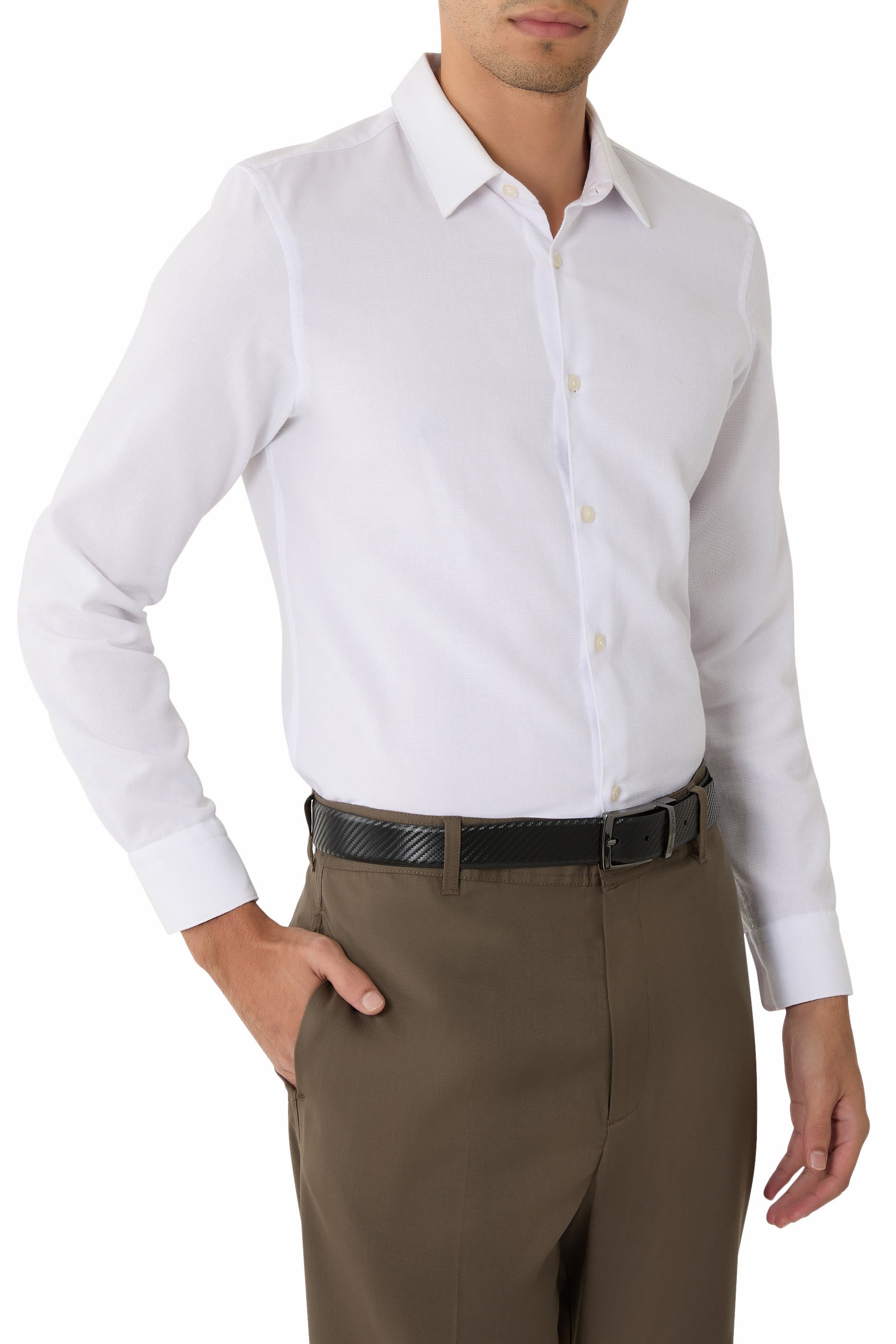 Embossed Motif Reversible Leather Belt